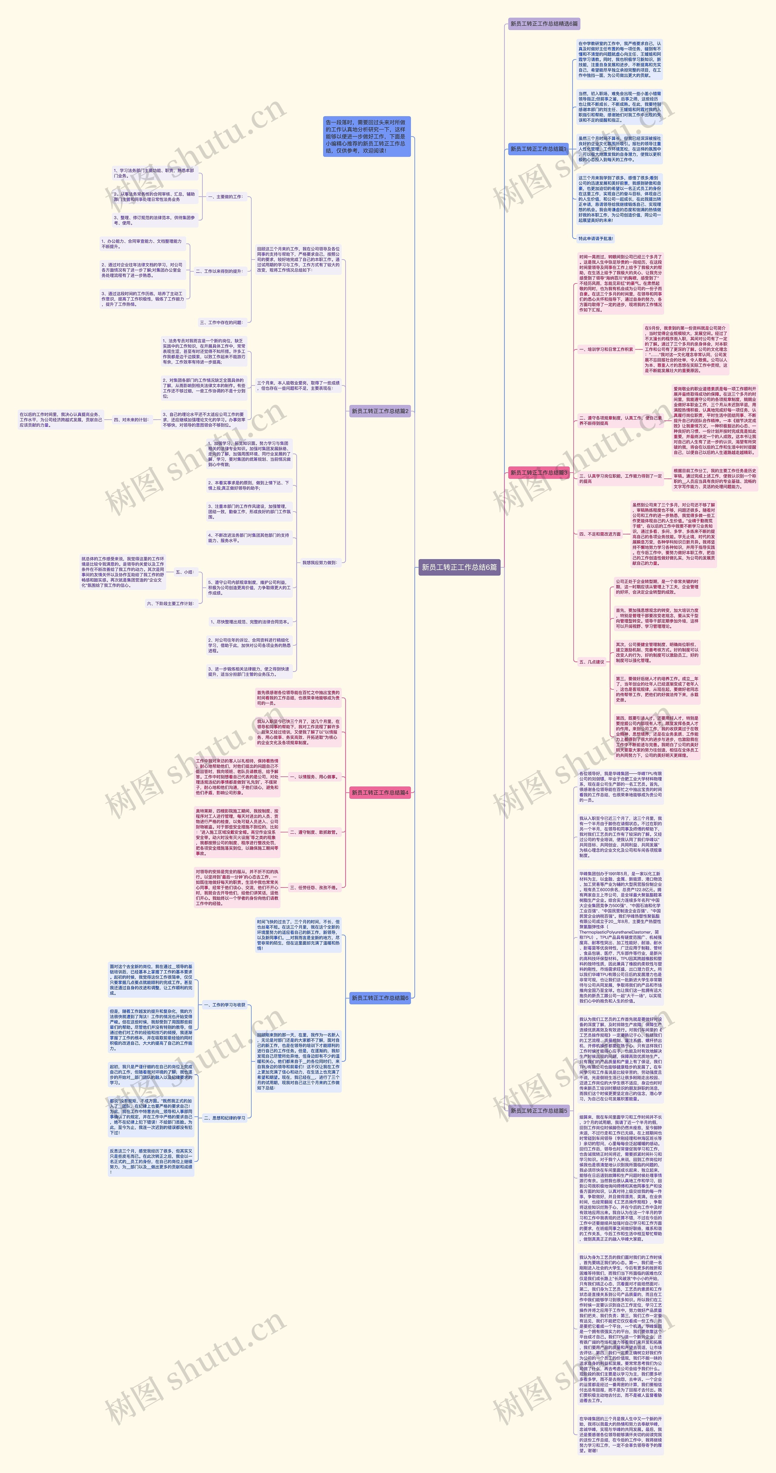 新员工转正工作总结6篇思维导图