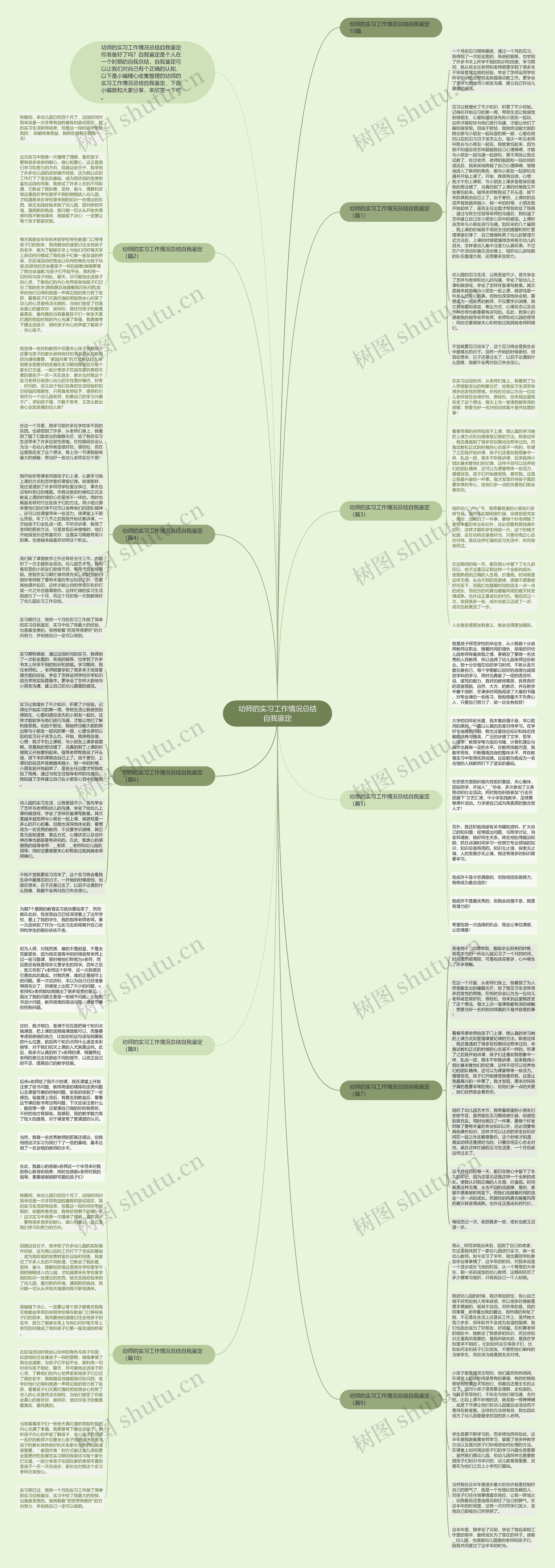 幼师的实习工作情况总结自我鉴定思维导图