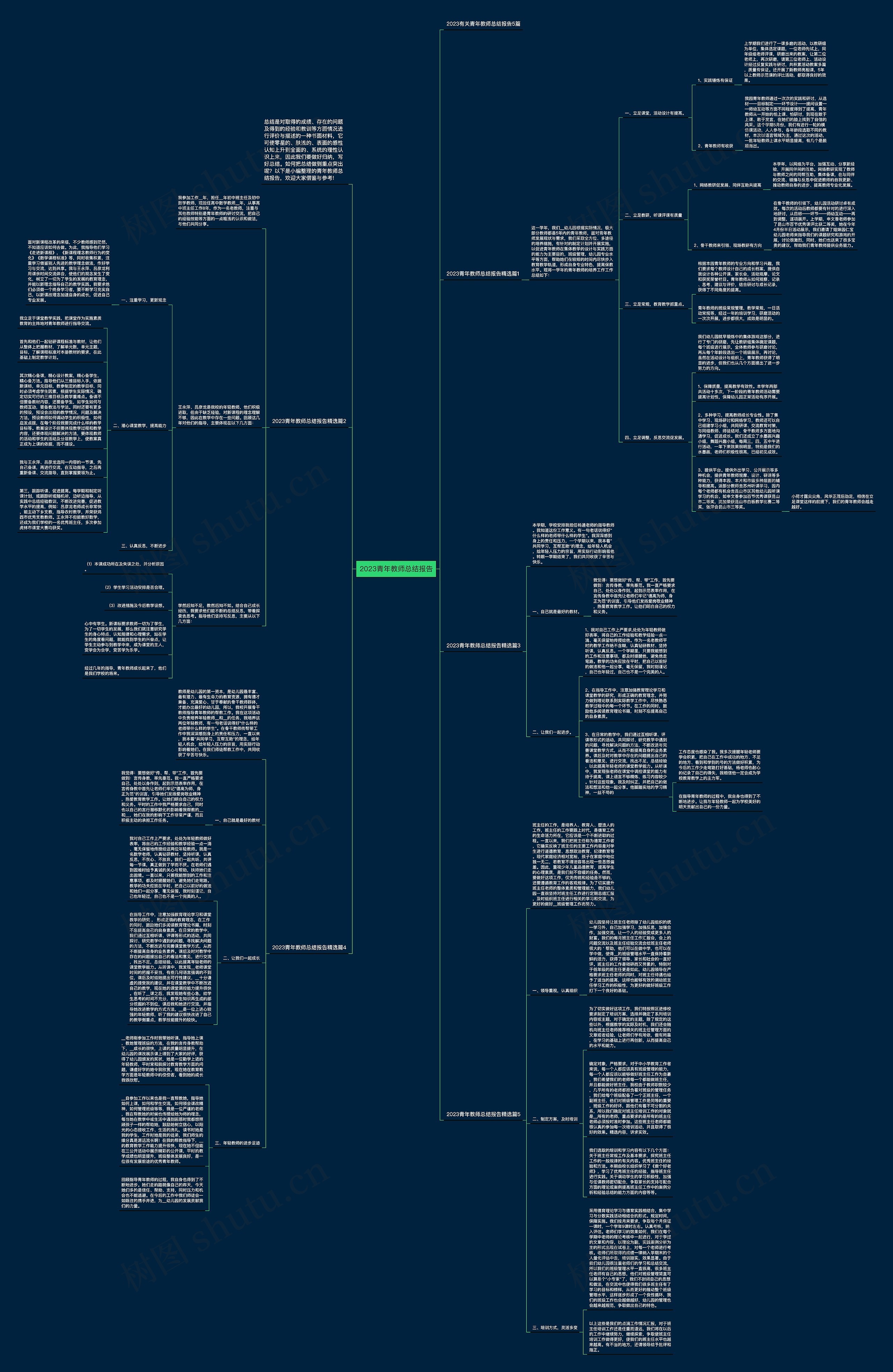 2023青年教师总结报告思维导图