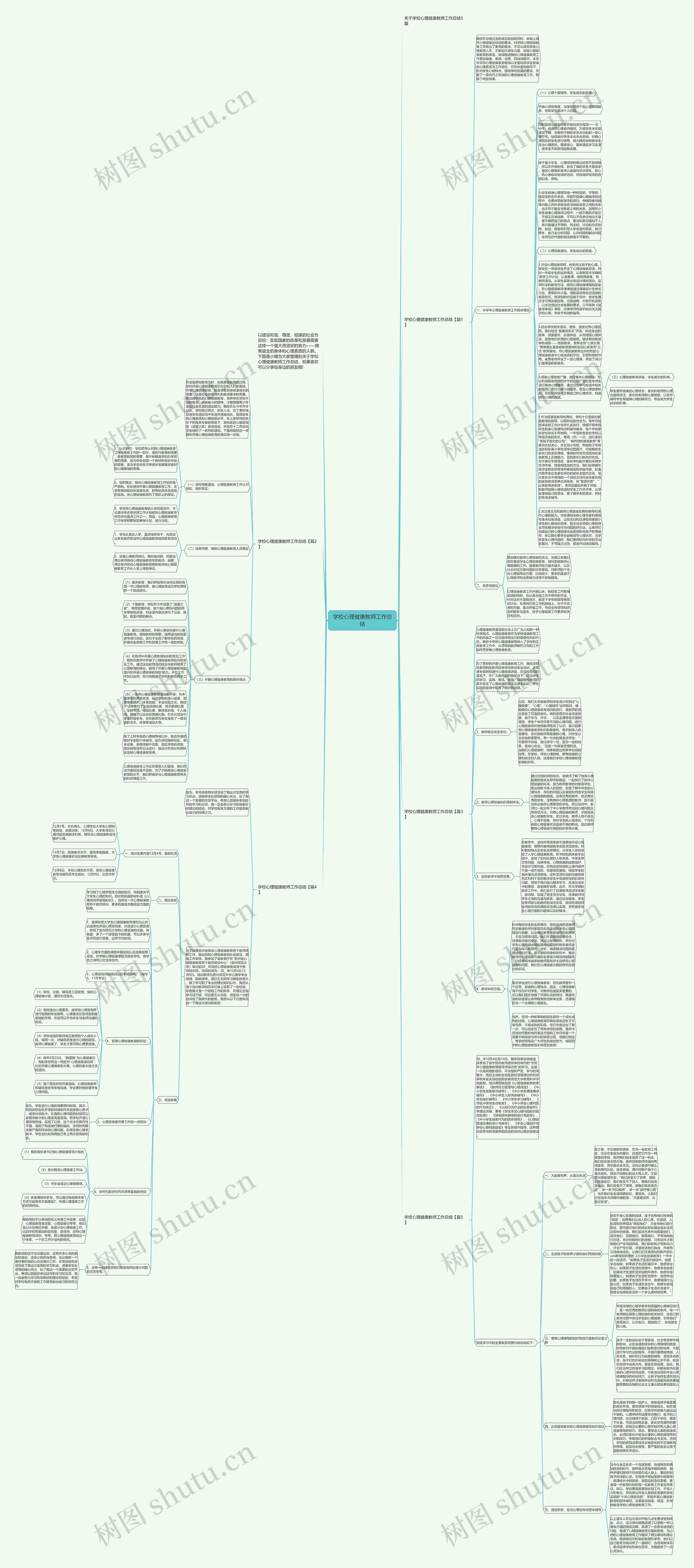 学校心理健康教师工作总结思维导图