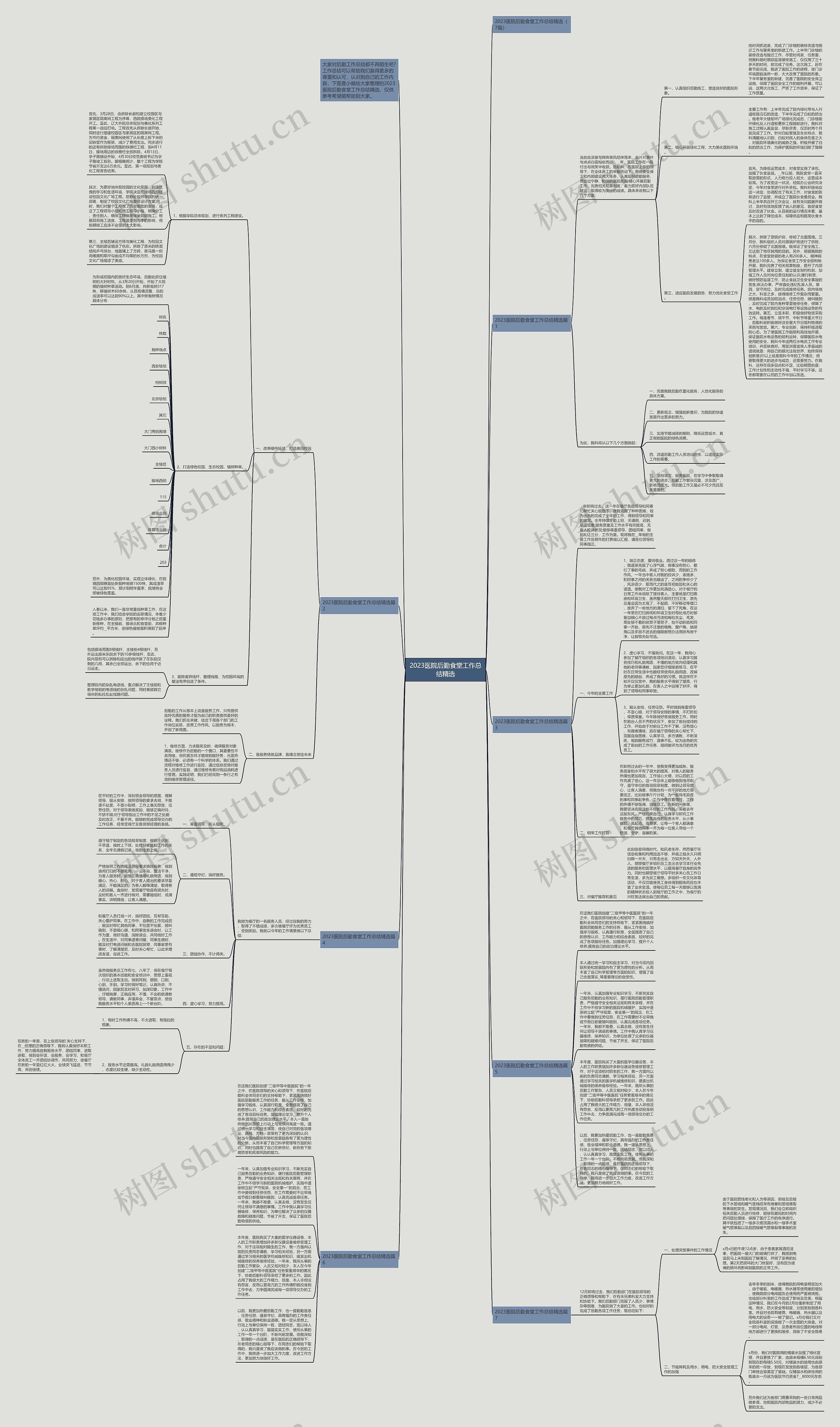2023医院后勤食堂工作总结精选思维导图