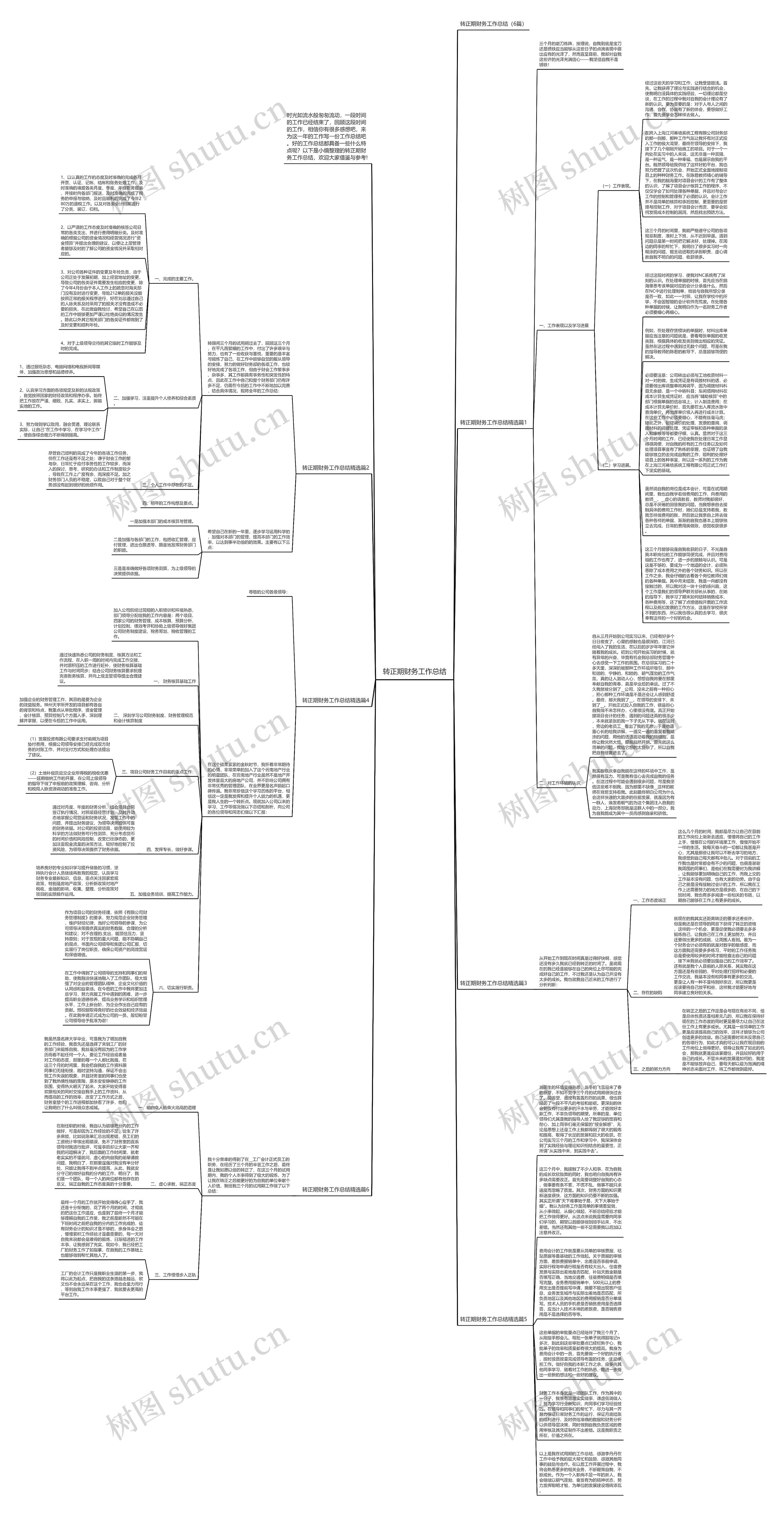 转正期财务工作总结思维导图