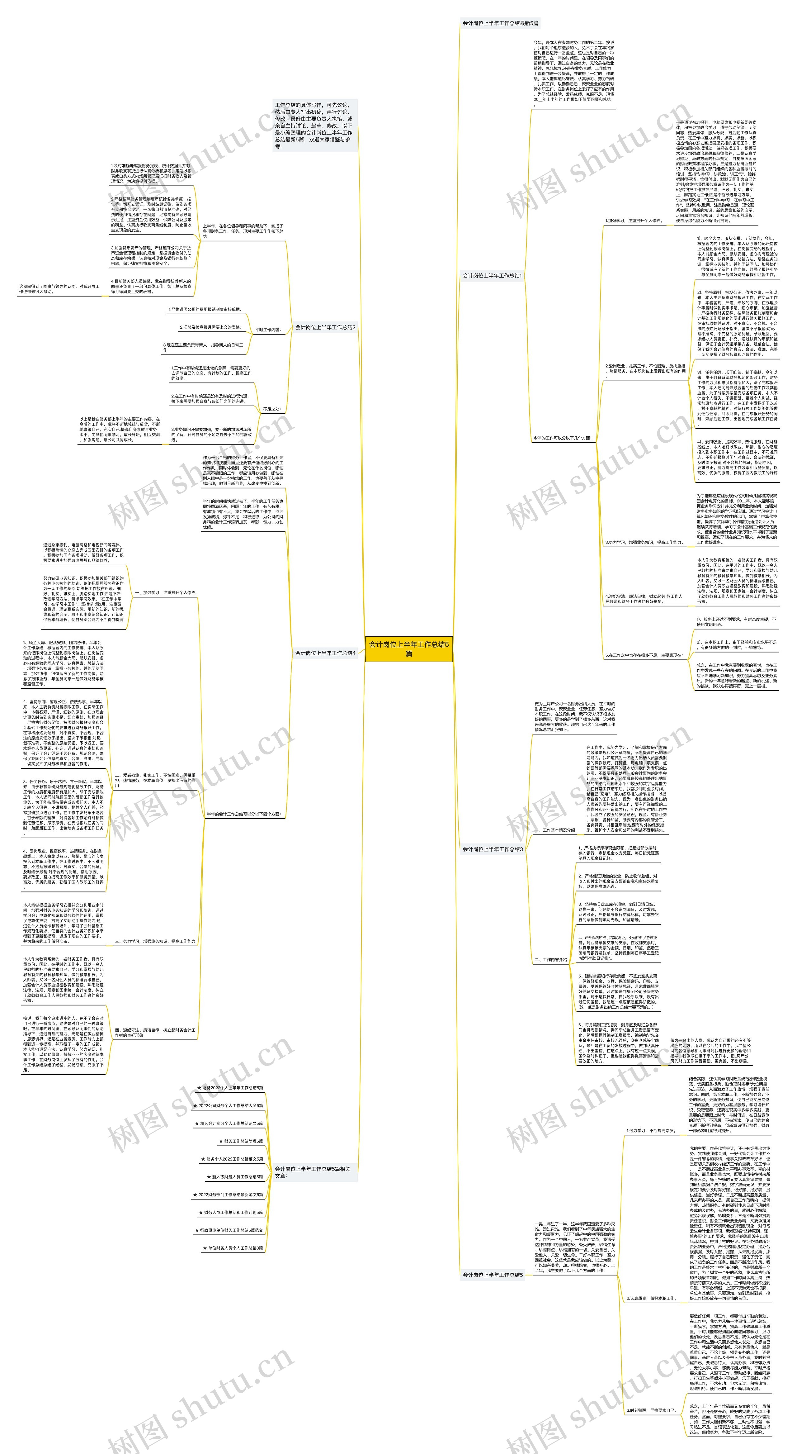 会计岗位上半年工作总结5篇思维导图