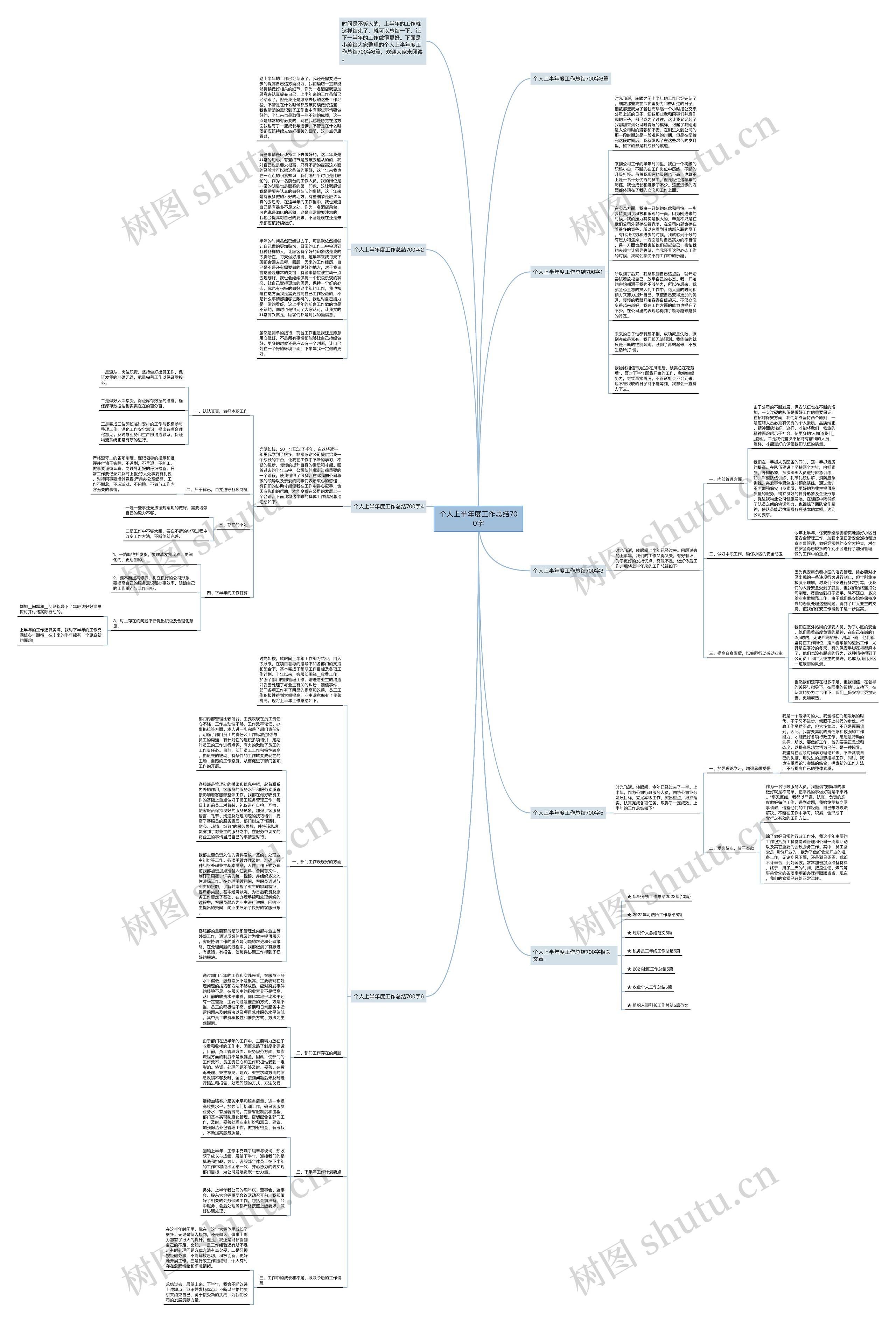 个人上半年度工作总结700字思维导图