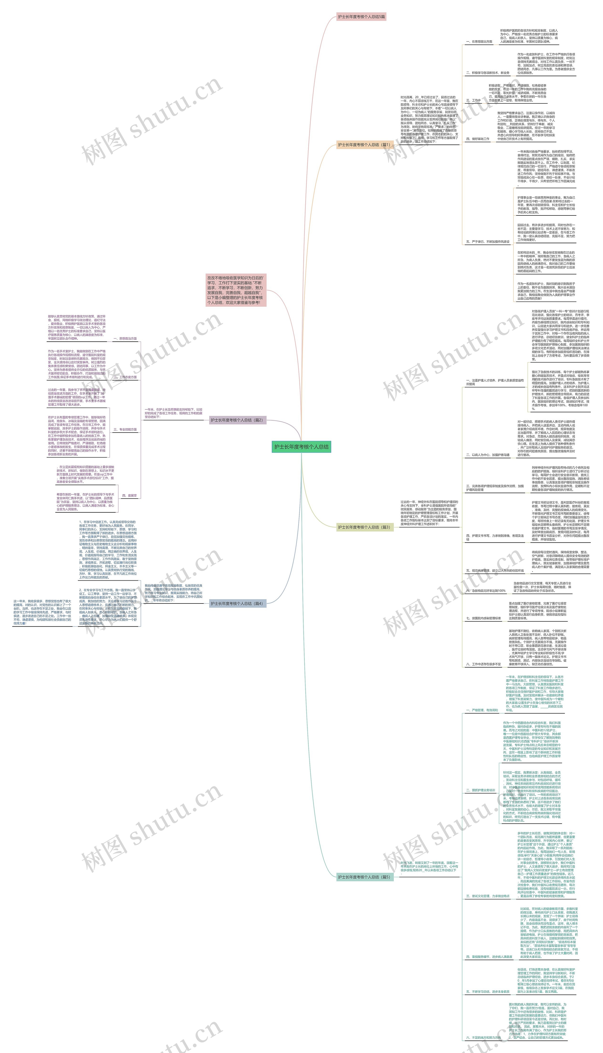 护士长年度考核个人总结思维导图