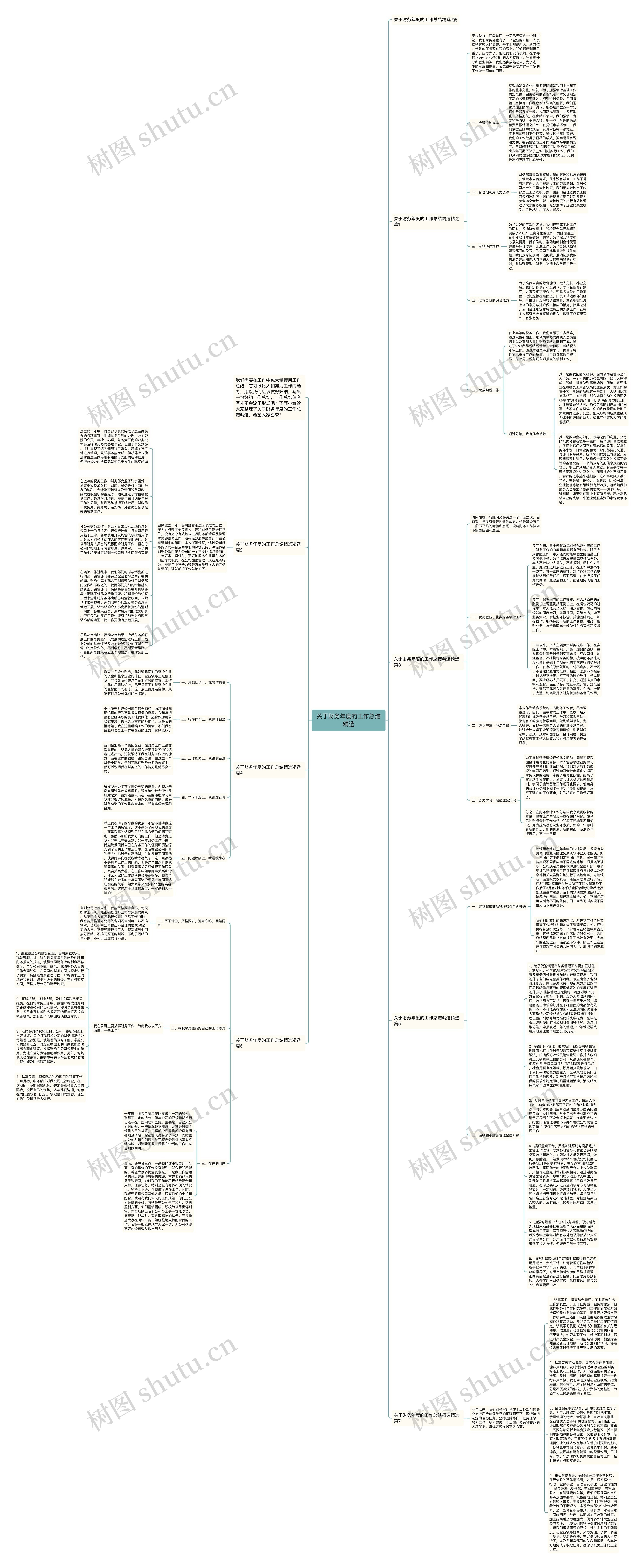 关于财务年度的工作总结精选思维导图