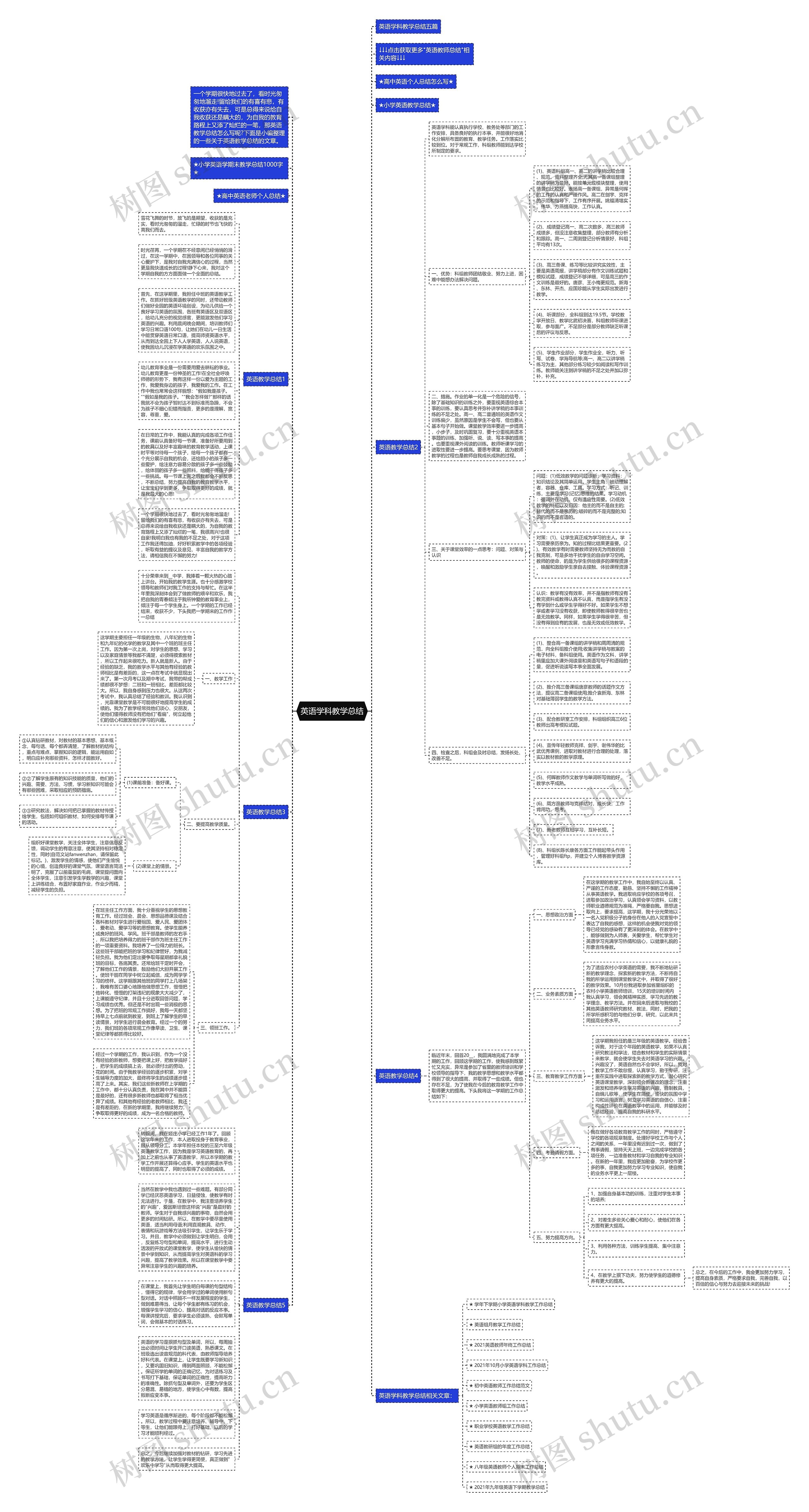英语学科教学总结思维导图