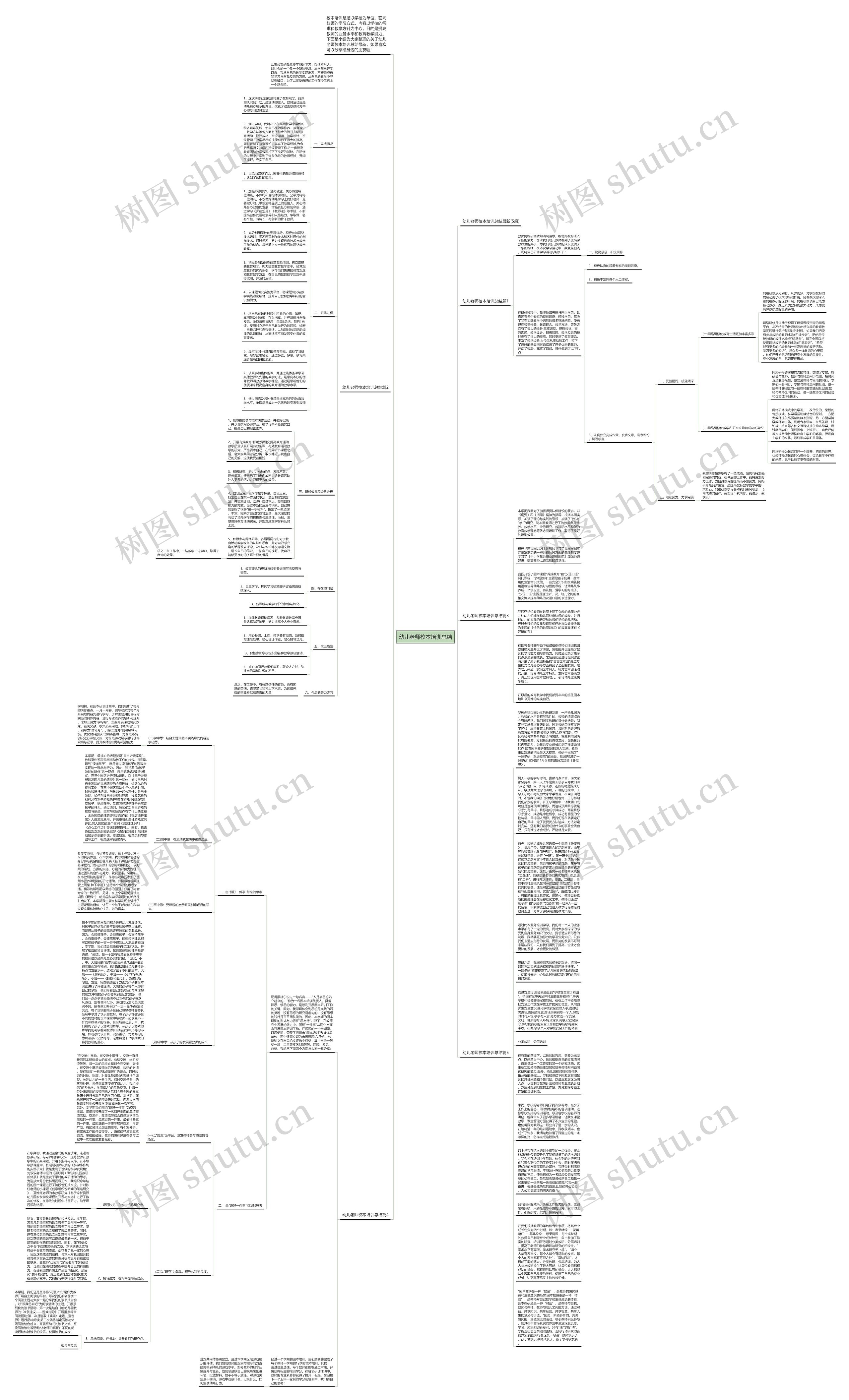 幼儿老师校本培训总结思维导图