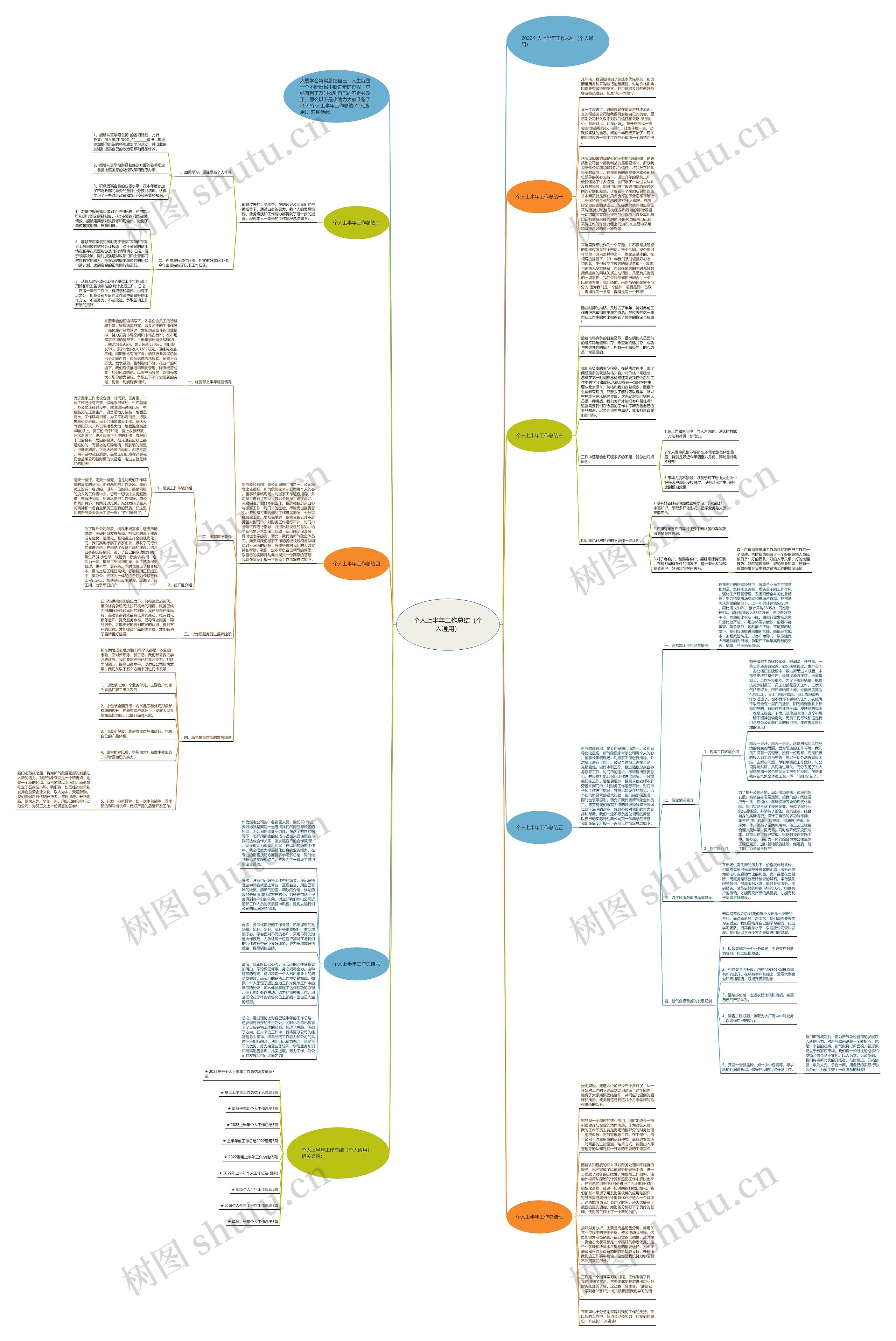 个人上半年工作总结（个人通用）思维导图