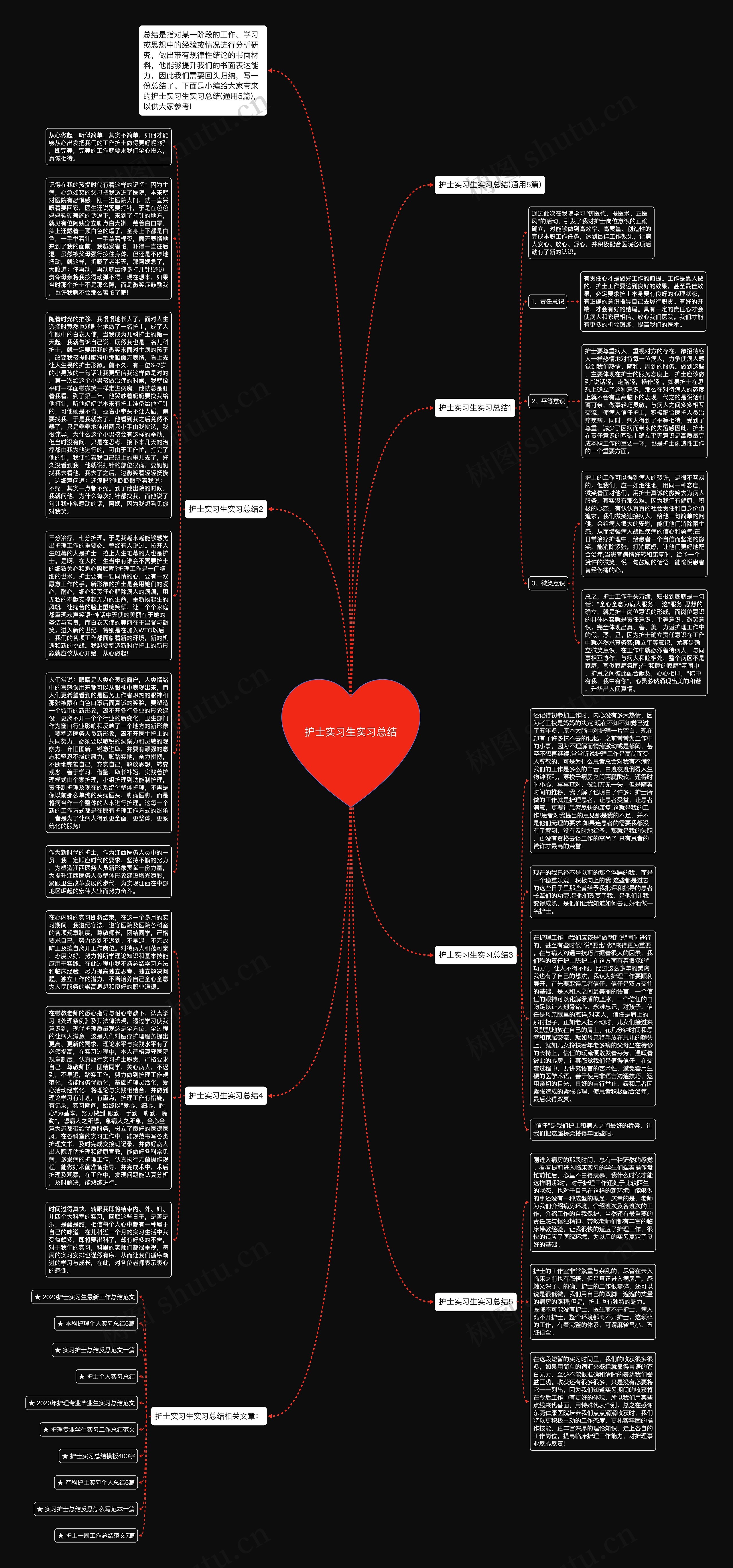 护士实习生实习总结思维导图高清图 护士实习生实习总结思维导图