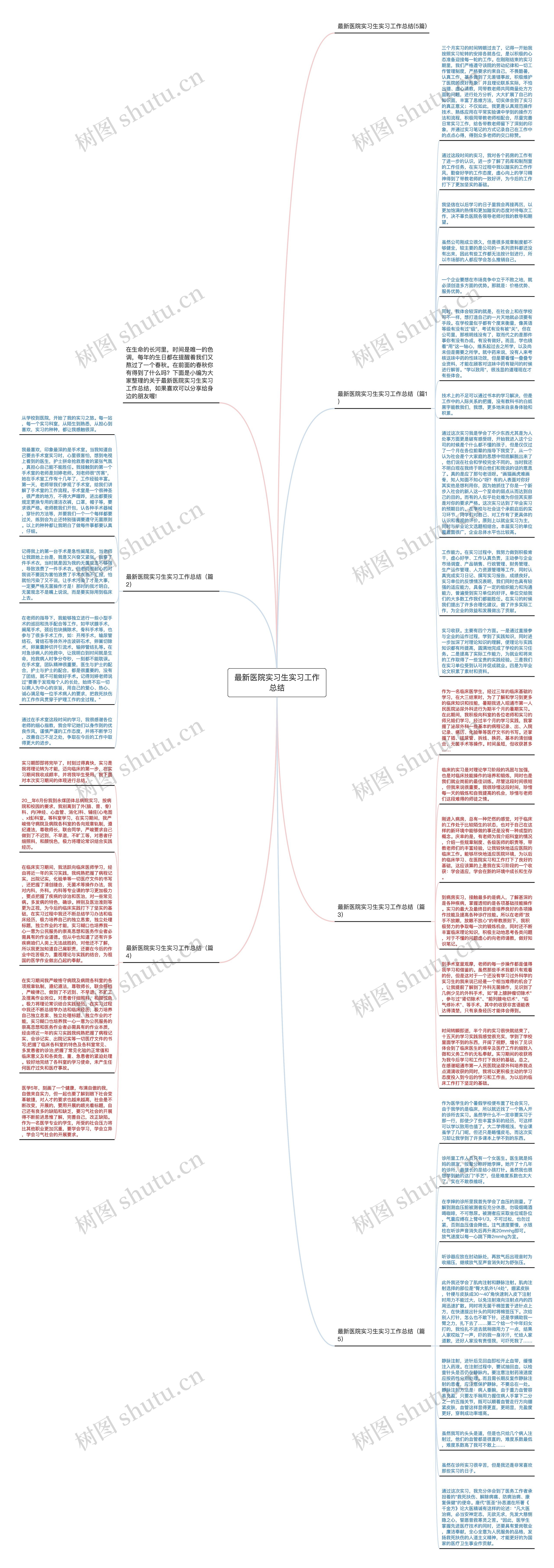 最新医院实习生实习工作总结思维导图
