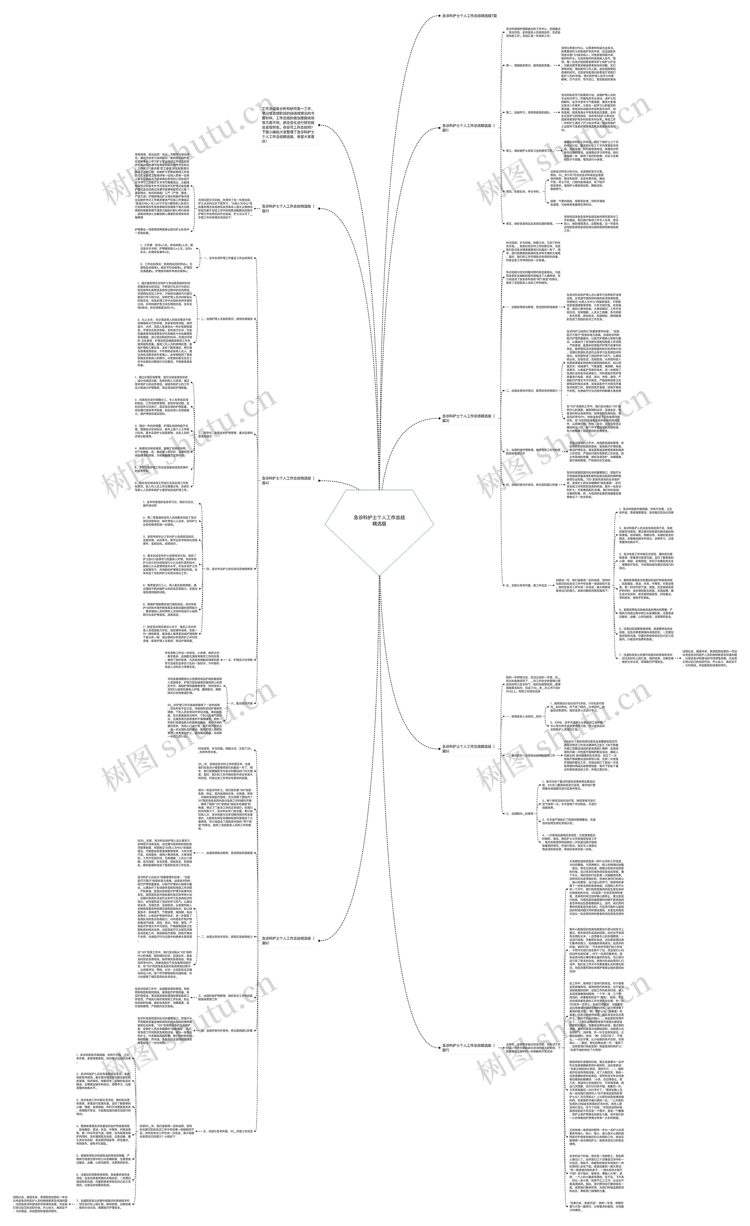 急诊科护士个人工作总结精选版思维导图