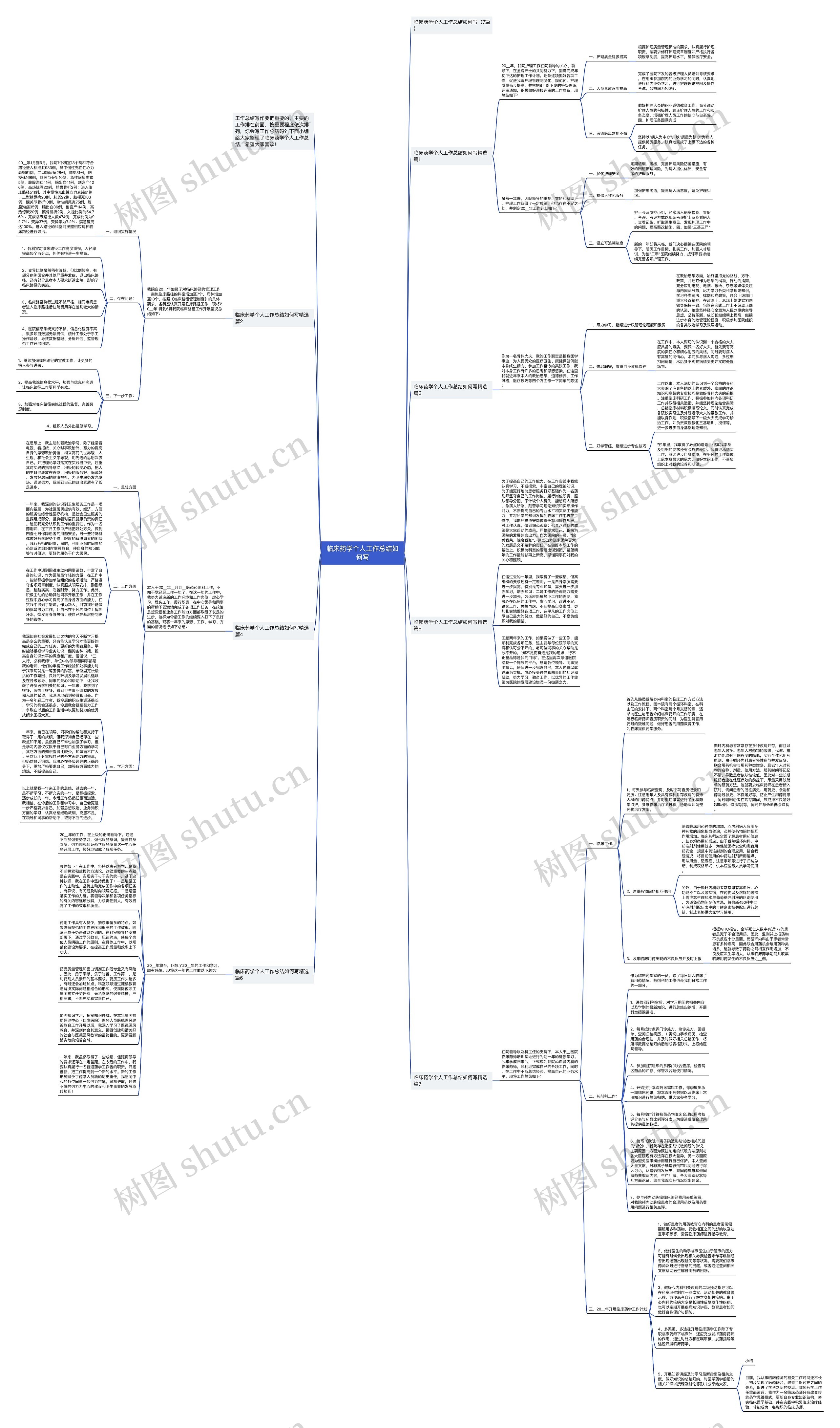 临床药学个人工作总结如何写思维导图