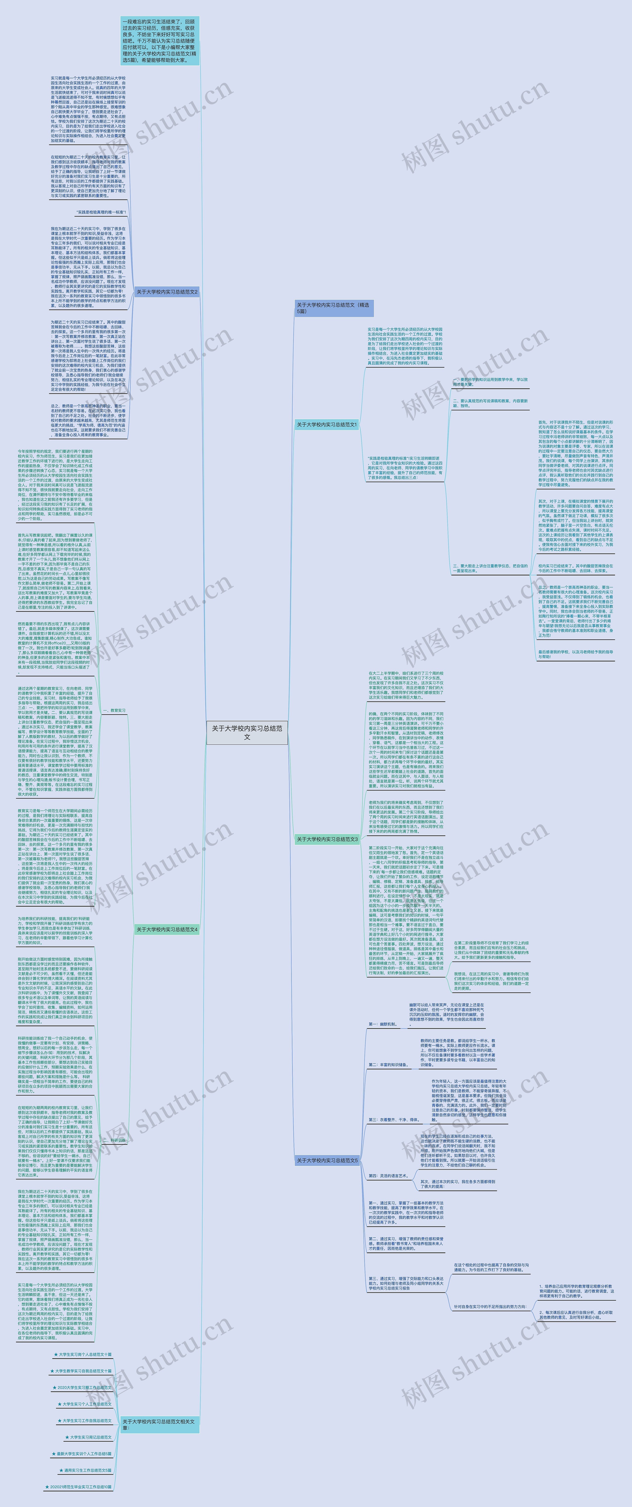 关于大学校内实习总结范文思维导图