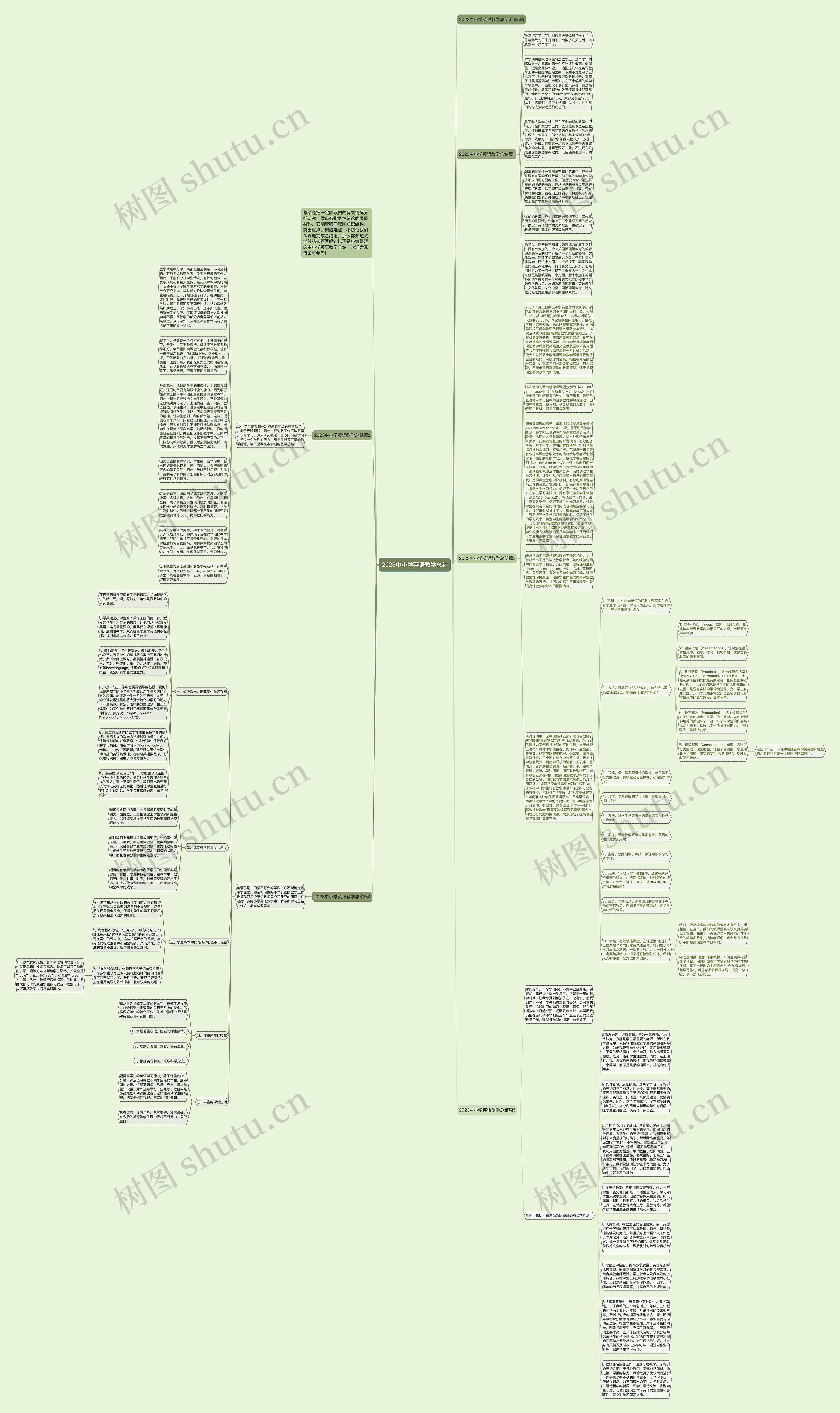 2023中小学英语教学总结思维导图
