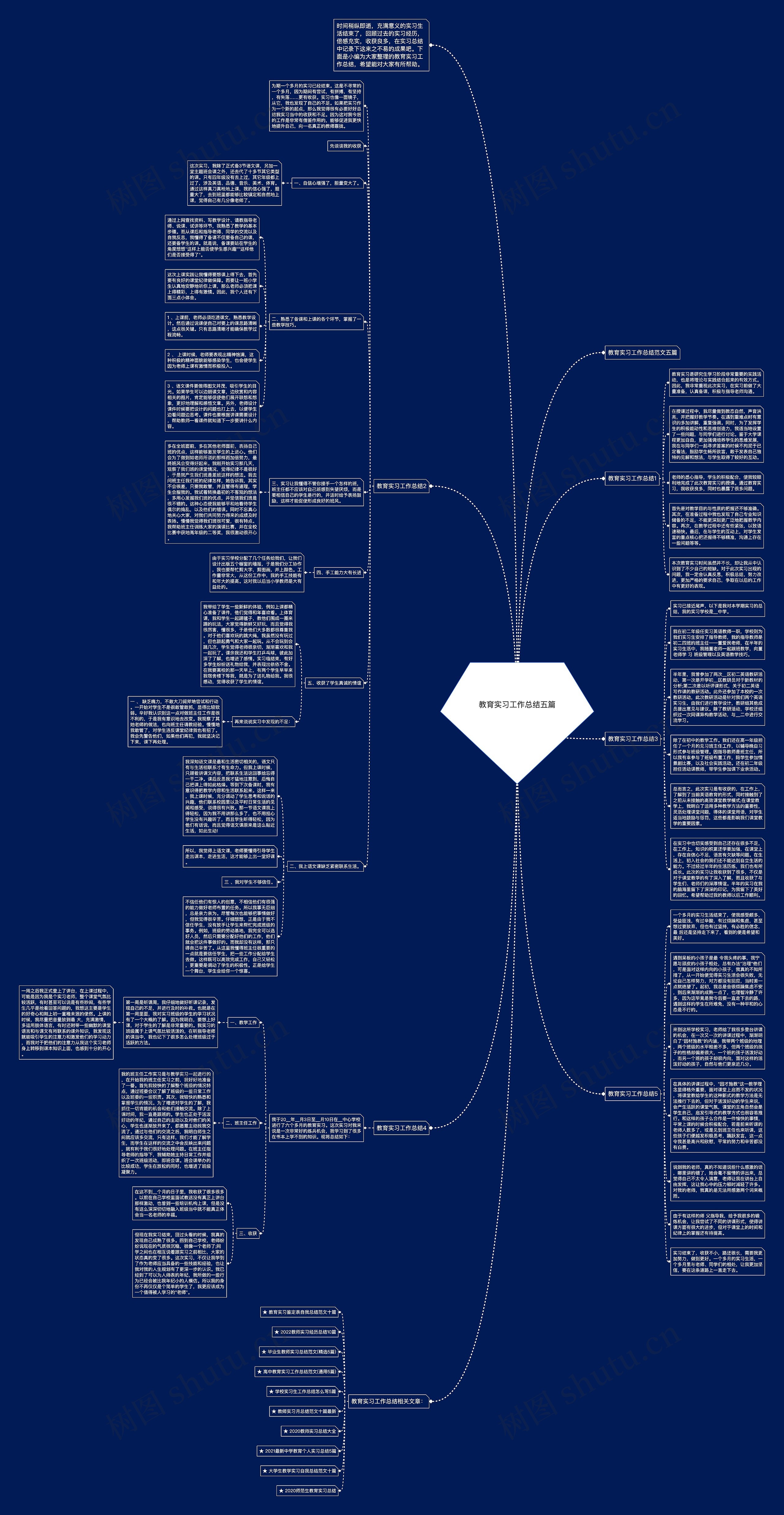 教育实习工作总结五篇思维导图