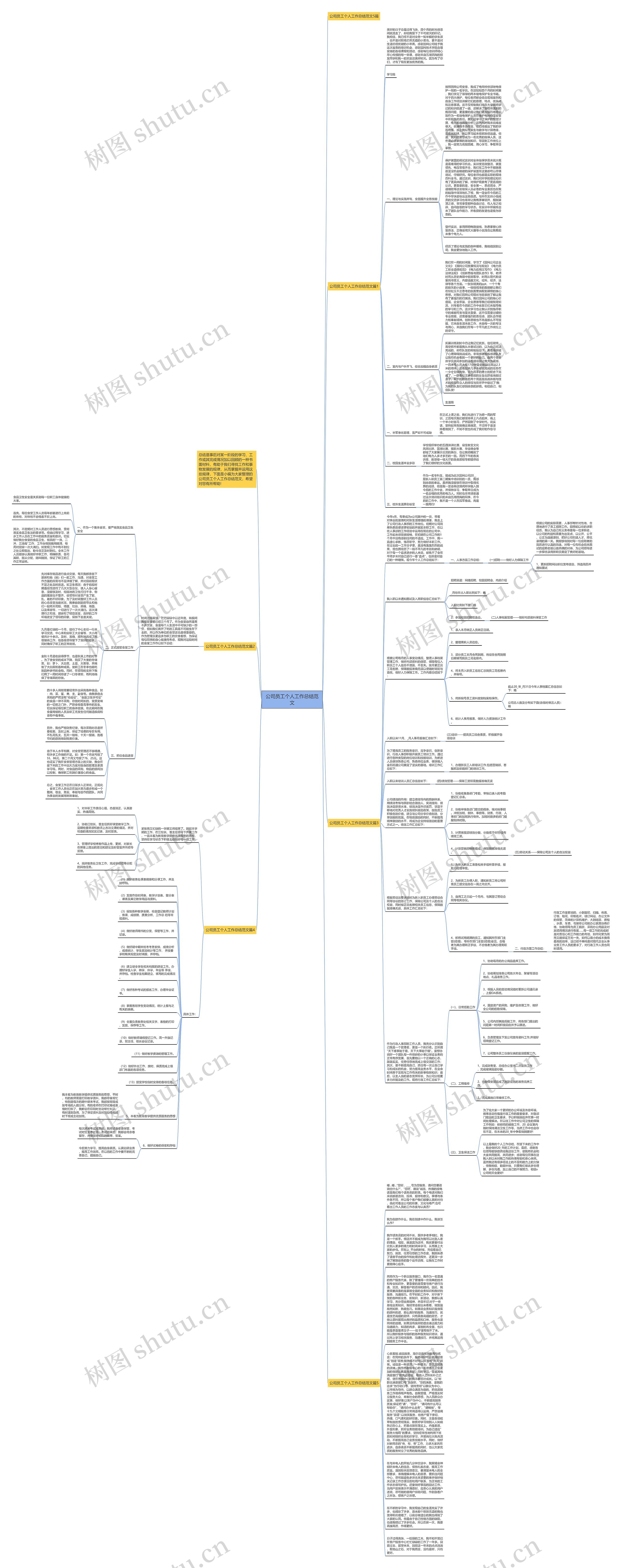 公司员工个人工作总结范文思维导图