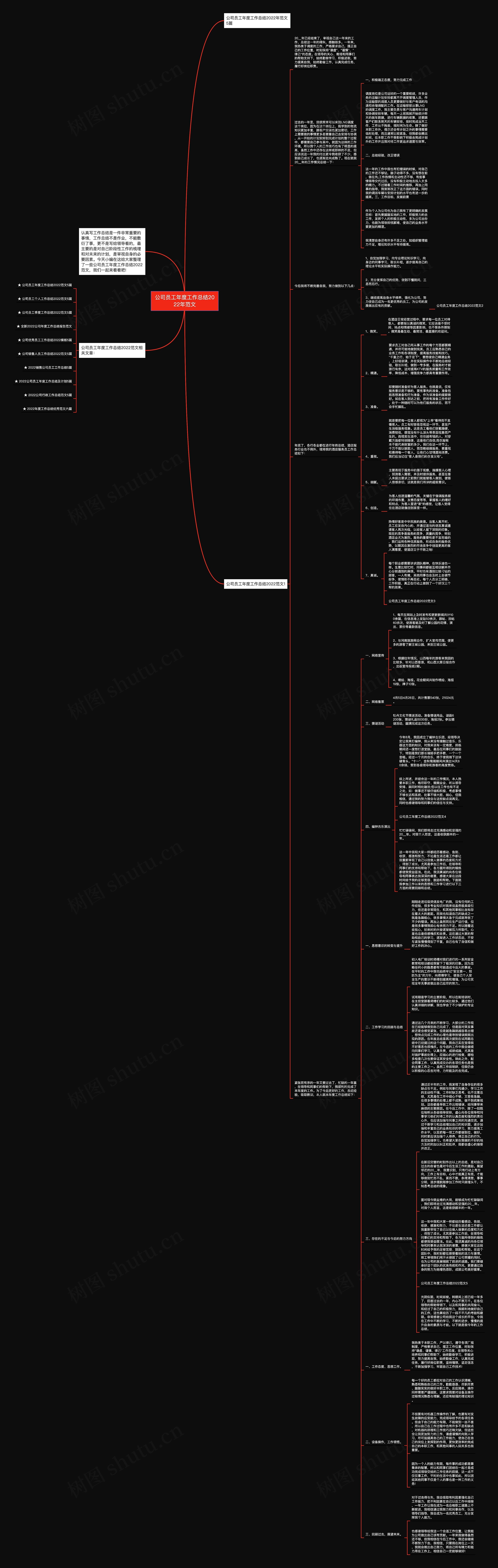 公司员工年度工作总结2022年范文思维导图