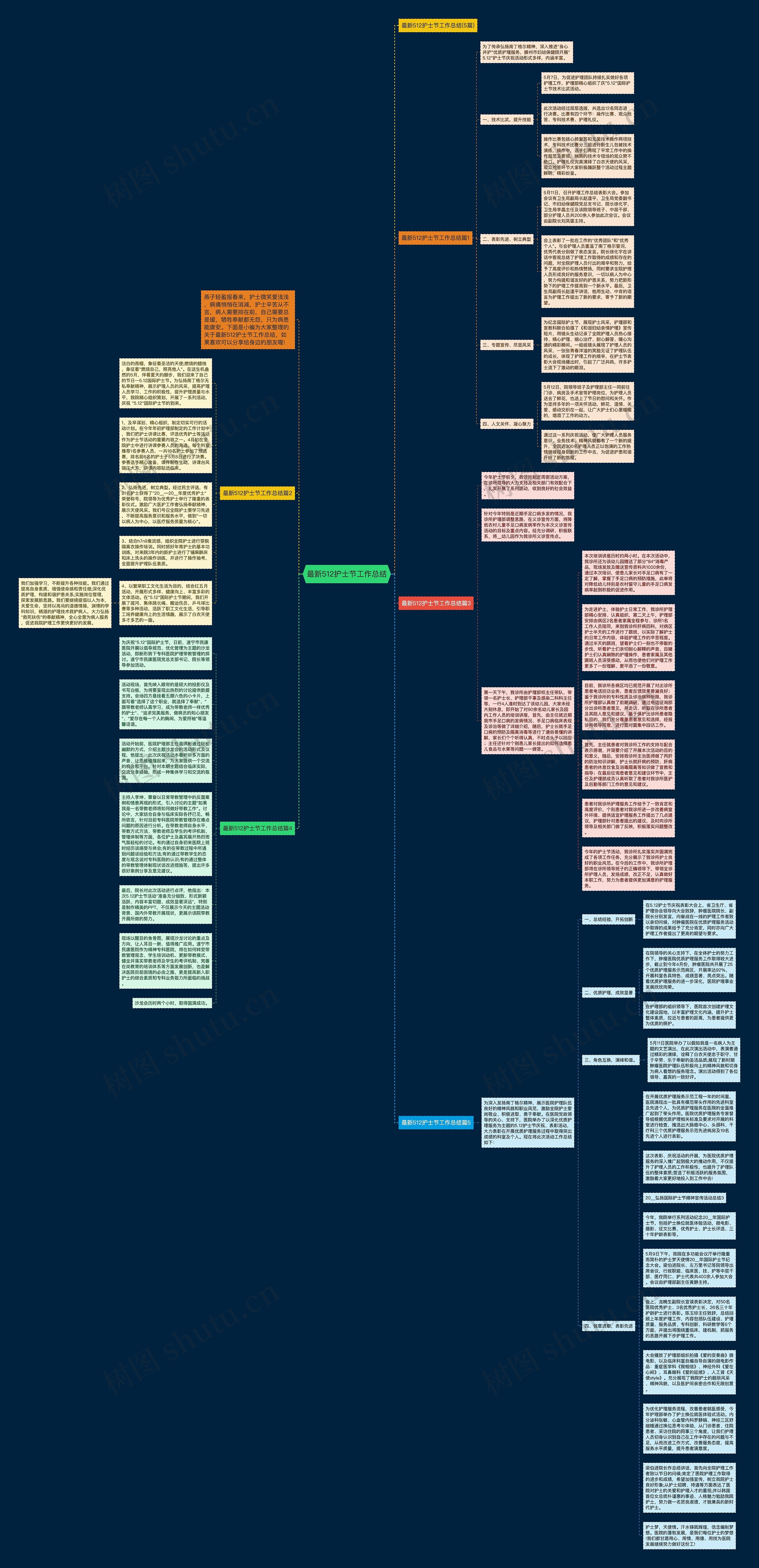 最新512护士节工作总结思维导图