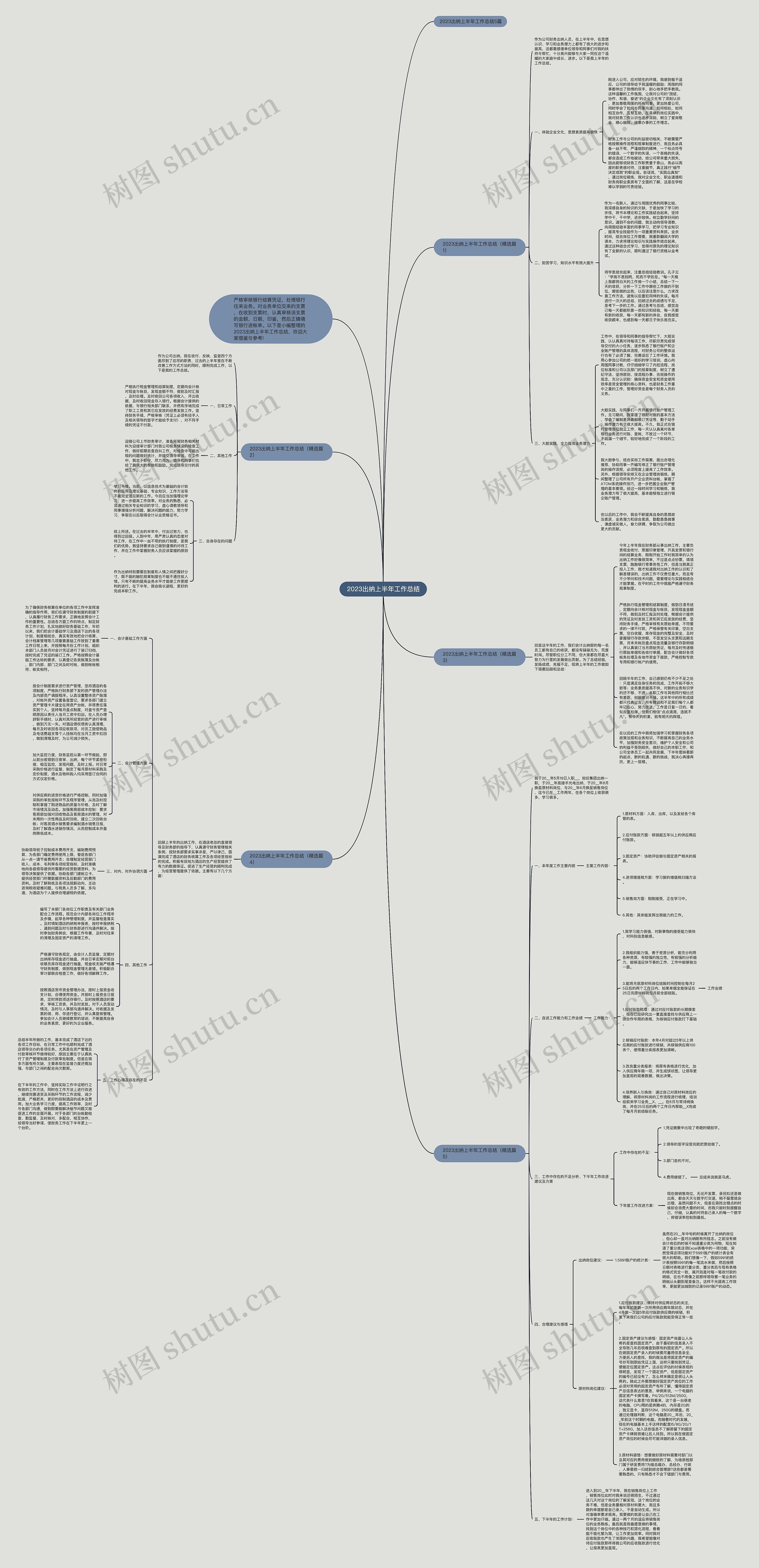 2023出纳上半年工作总结思维导图高清图 2023出纳上半年工作总结思维导图