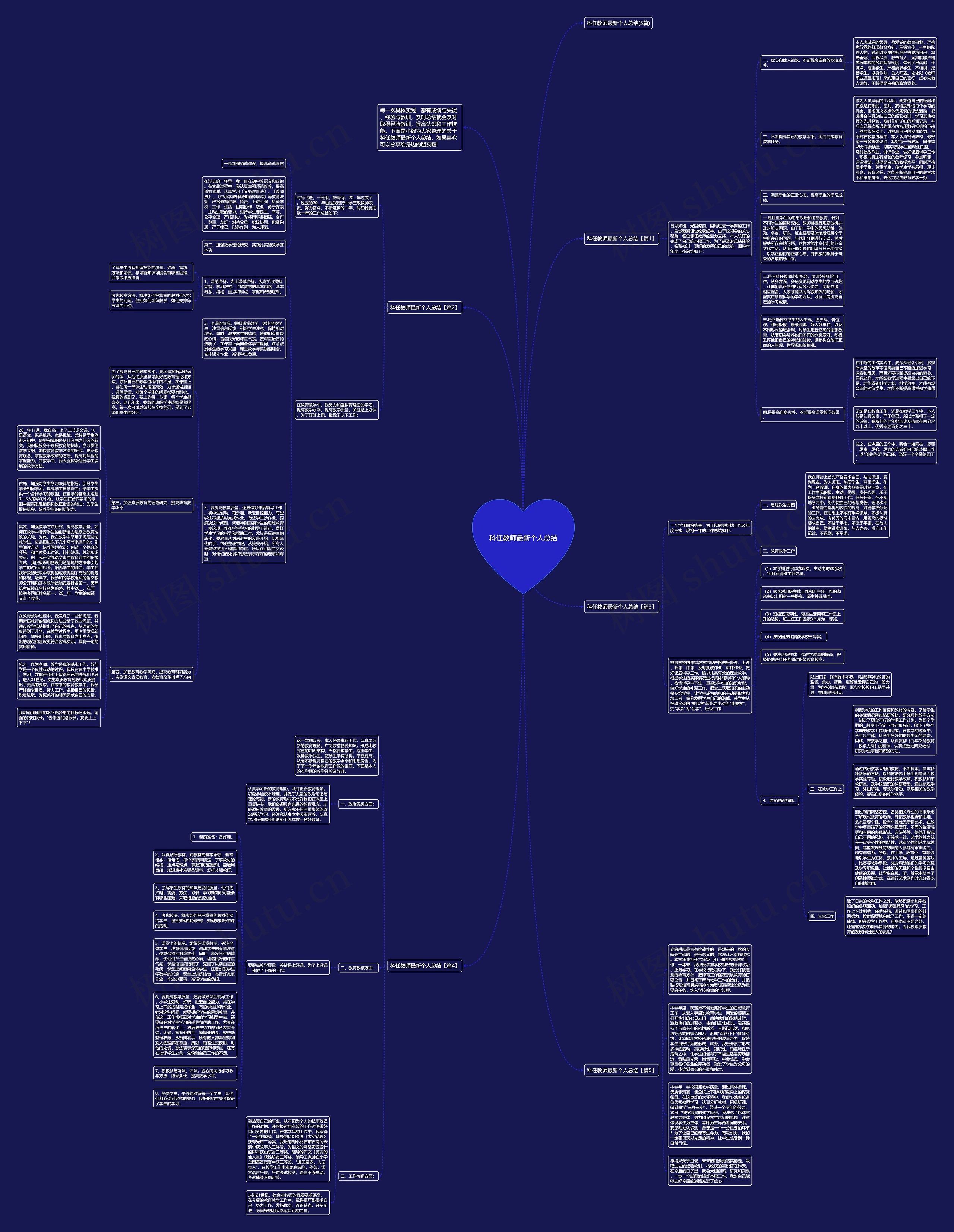 科任教师最新个人总结思维导图