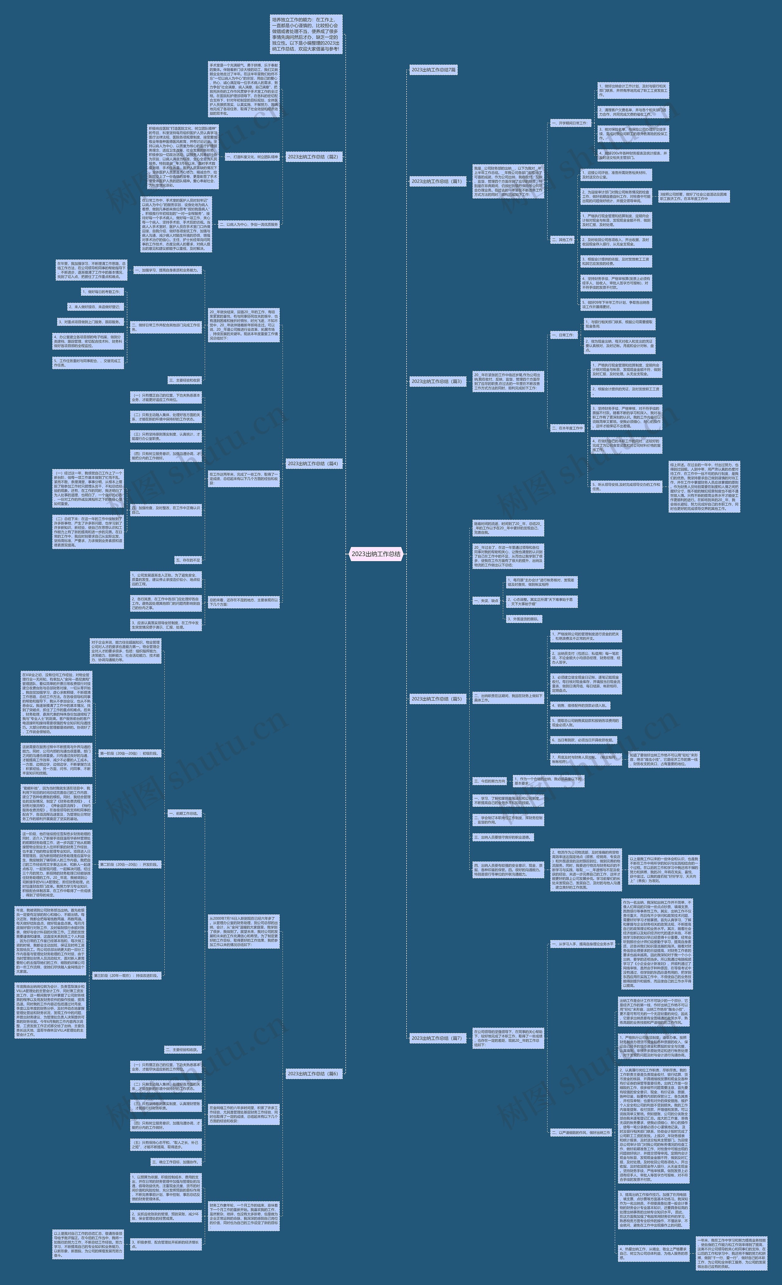 2023出纳工作总结思维导图