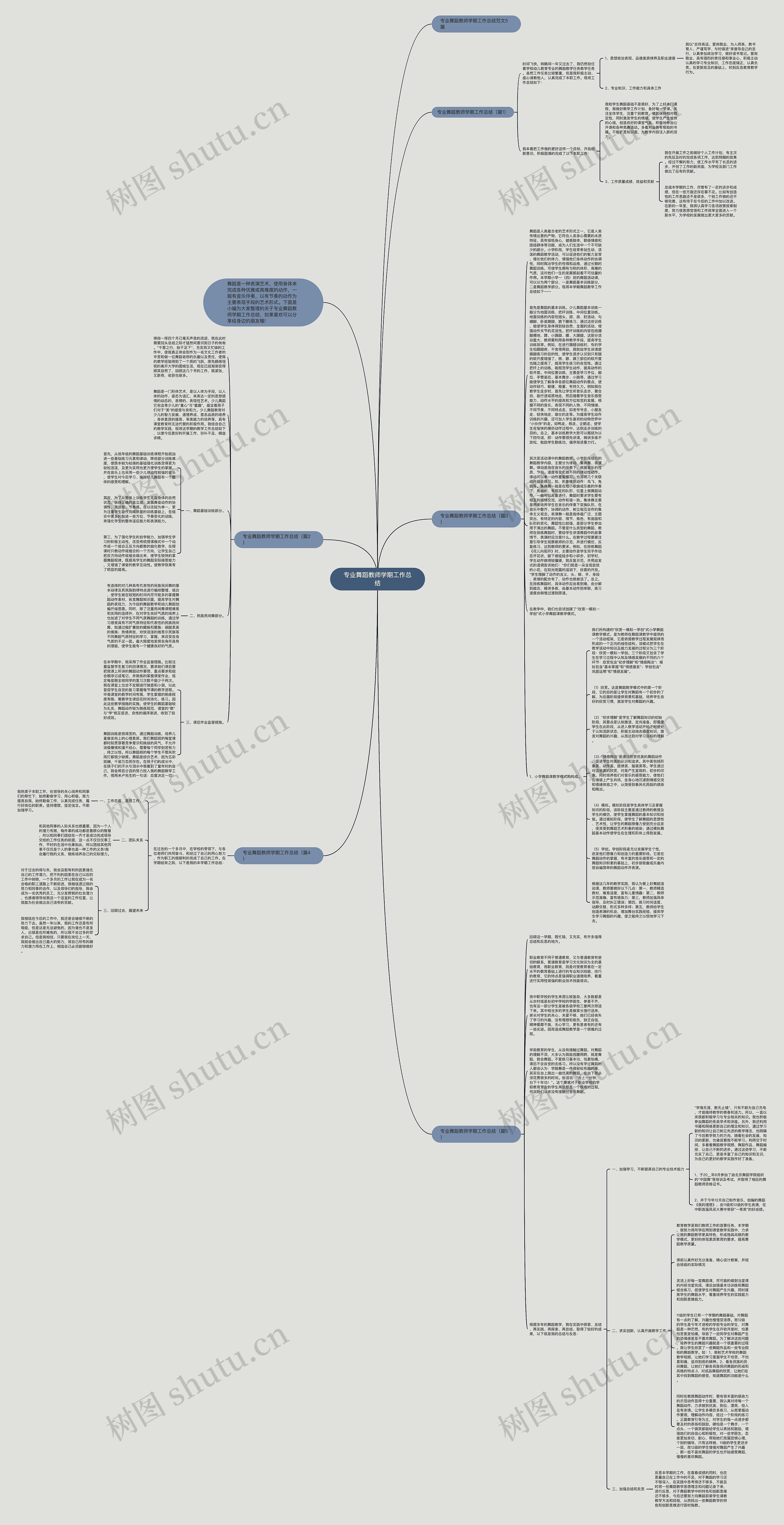 专业舞蹈教师学期工作总结思维导图