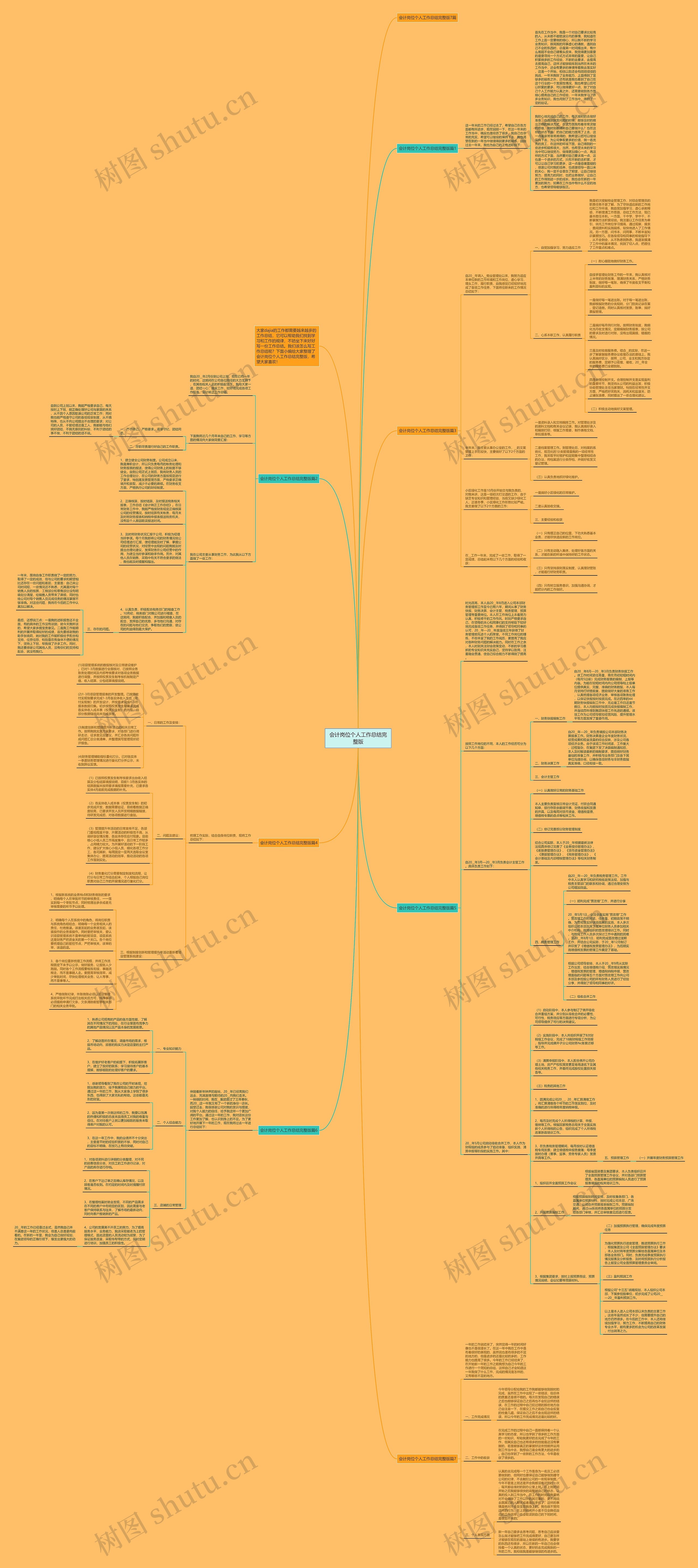 会计岗位个人工作总结完整版思维导图