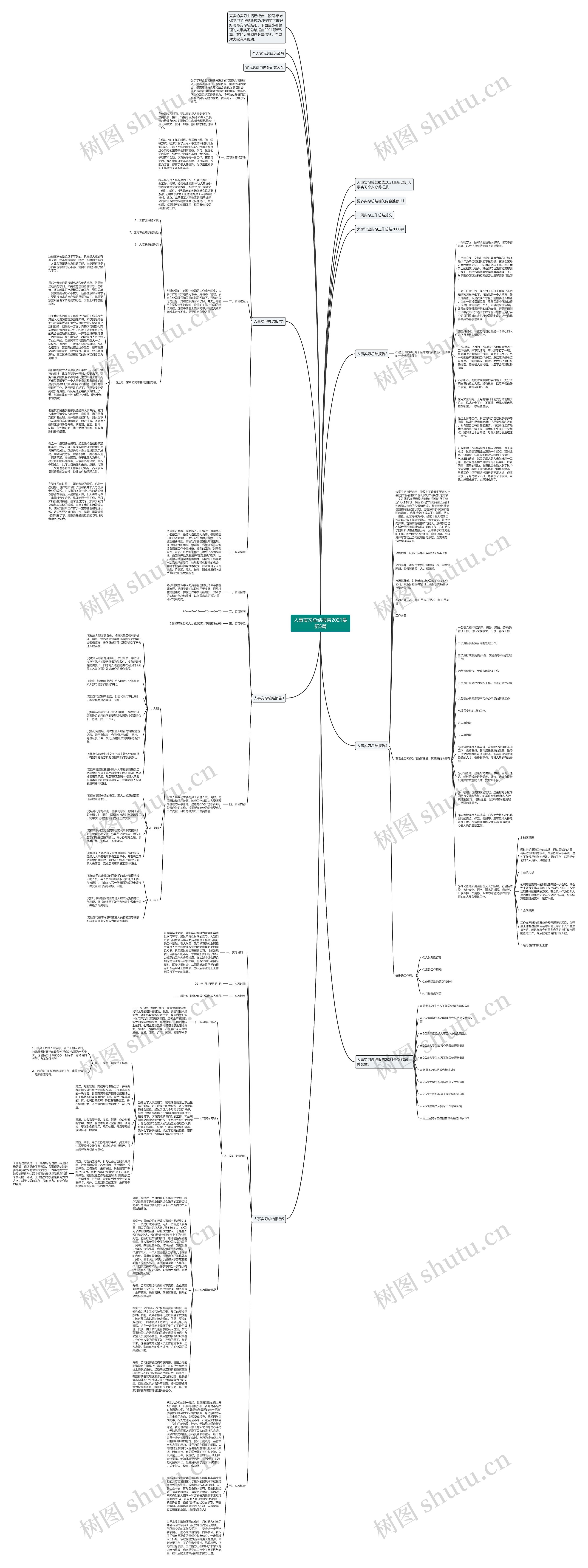 人事实习总结报告2021最新5篇思维导图