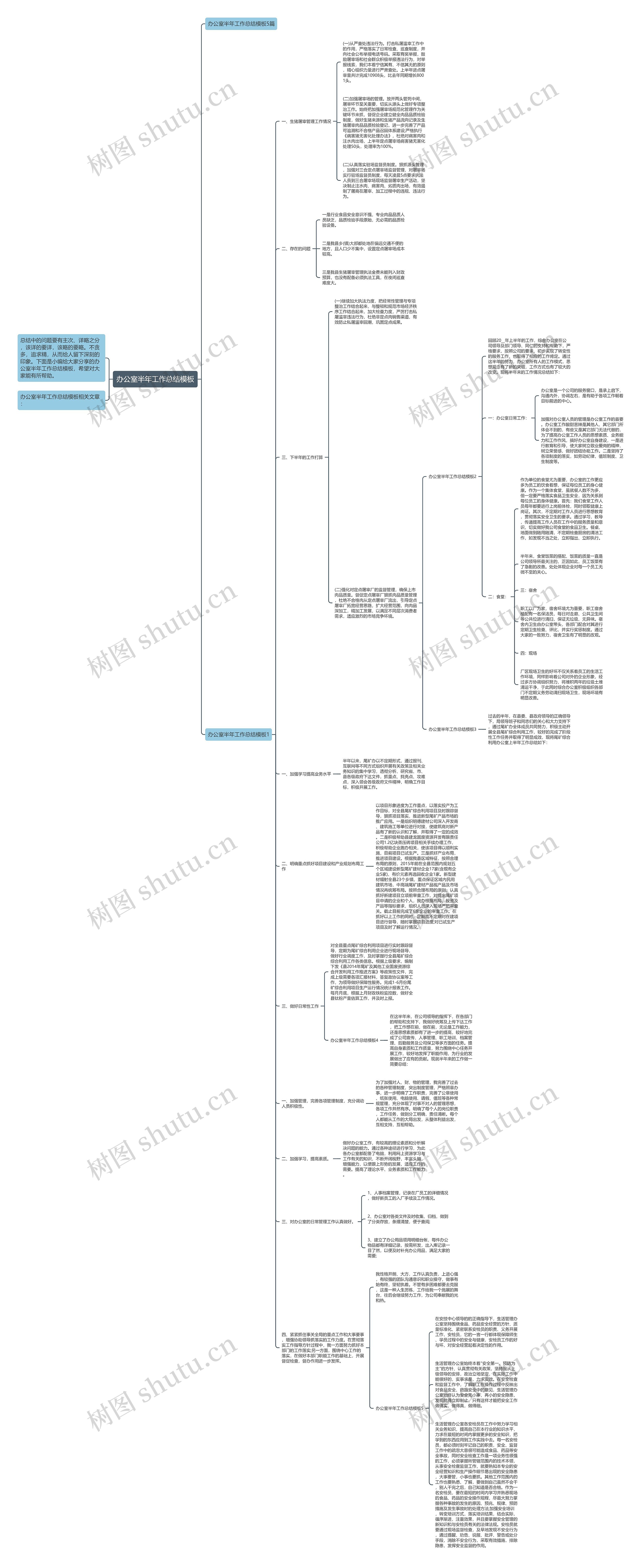 办公室半年工作总结思维导图