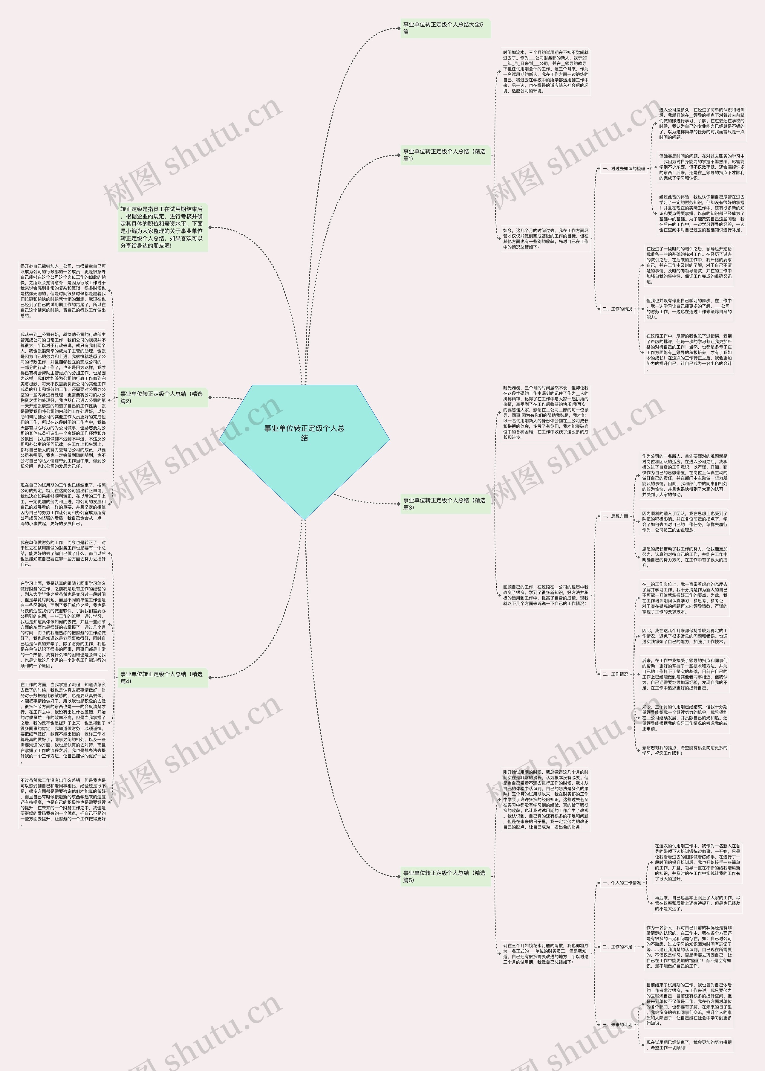 事业单位转正定级个人总结思维导图