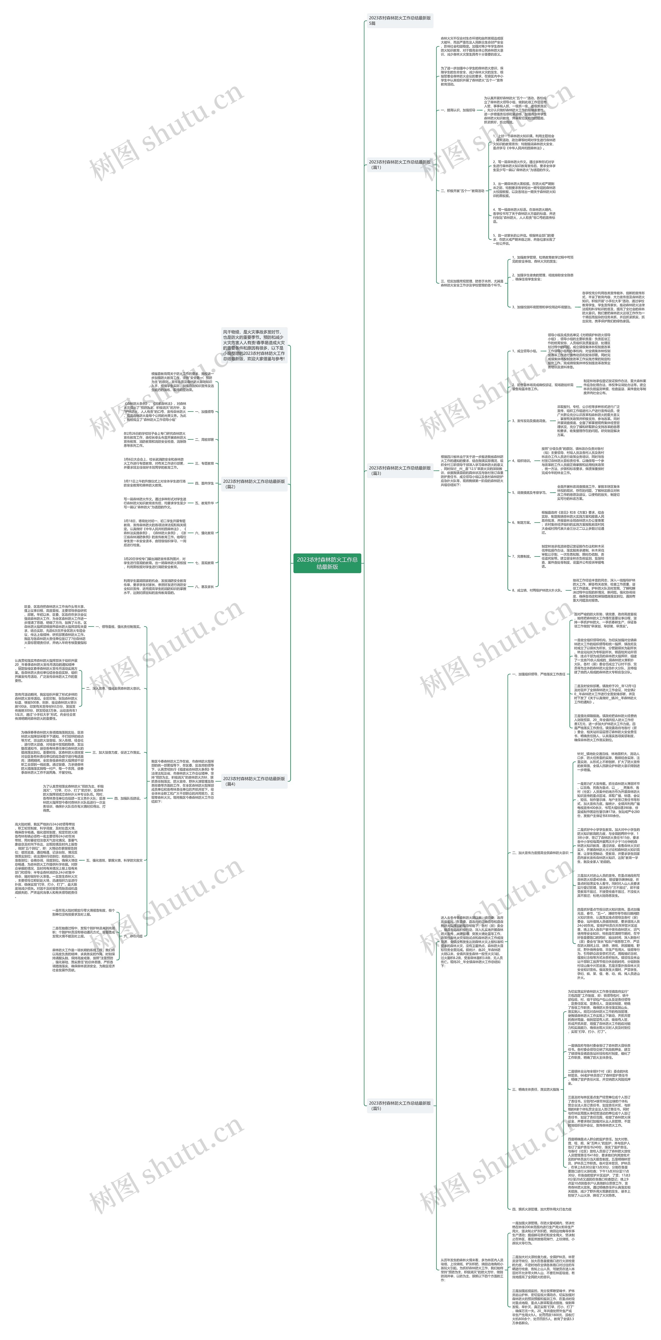 2023农村森林防火工作总结最新版思维导图