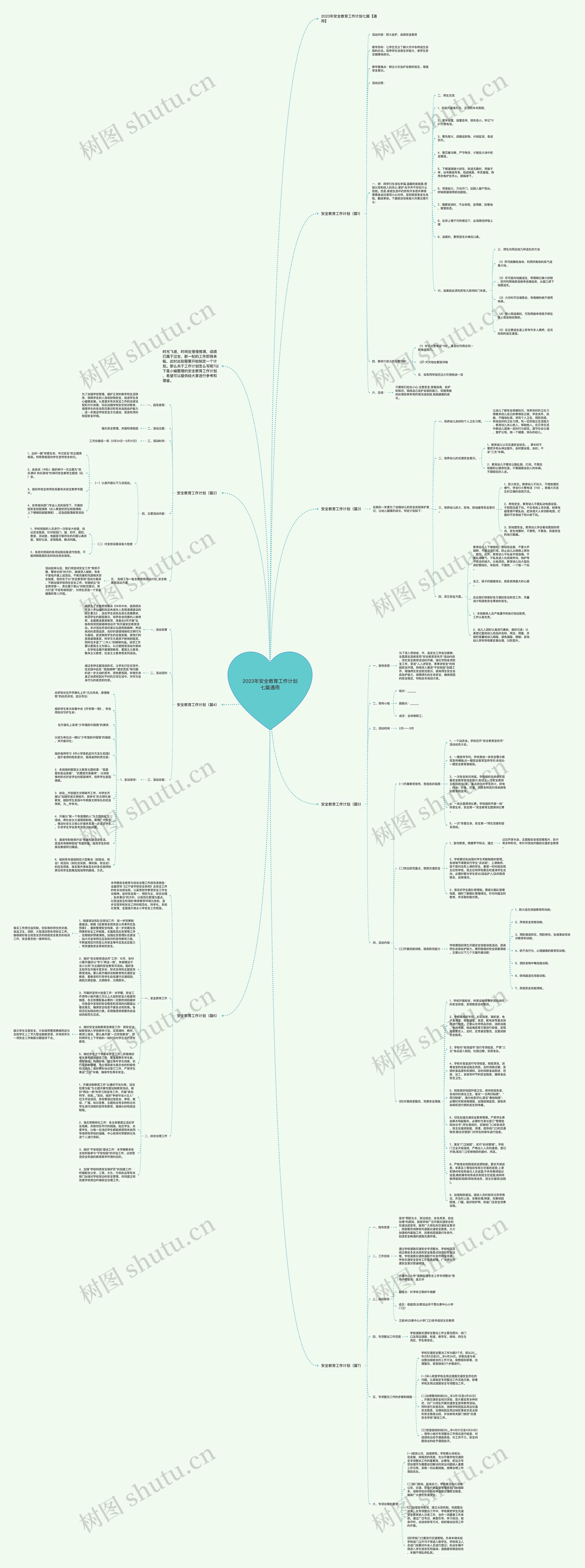 2023年安全教育工作计划七篇通用思维导图