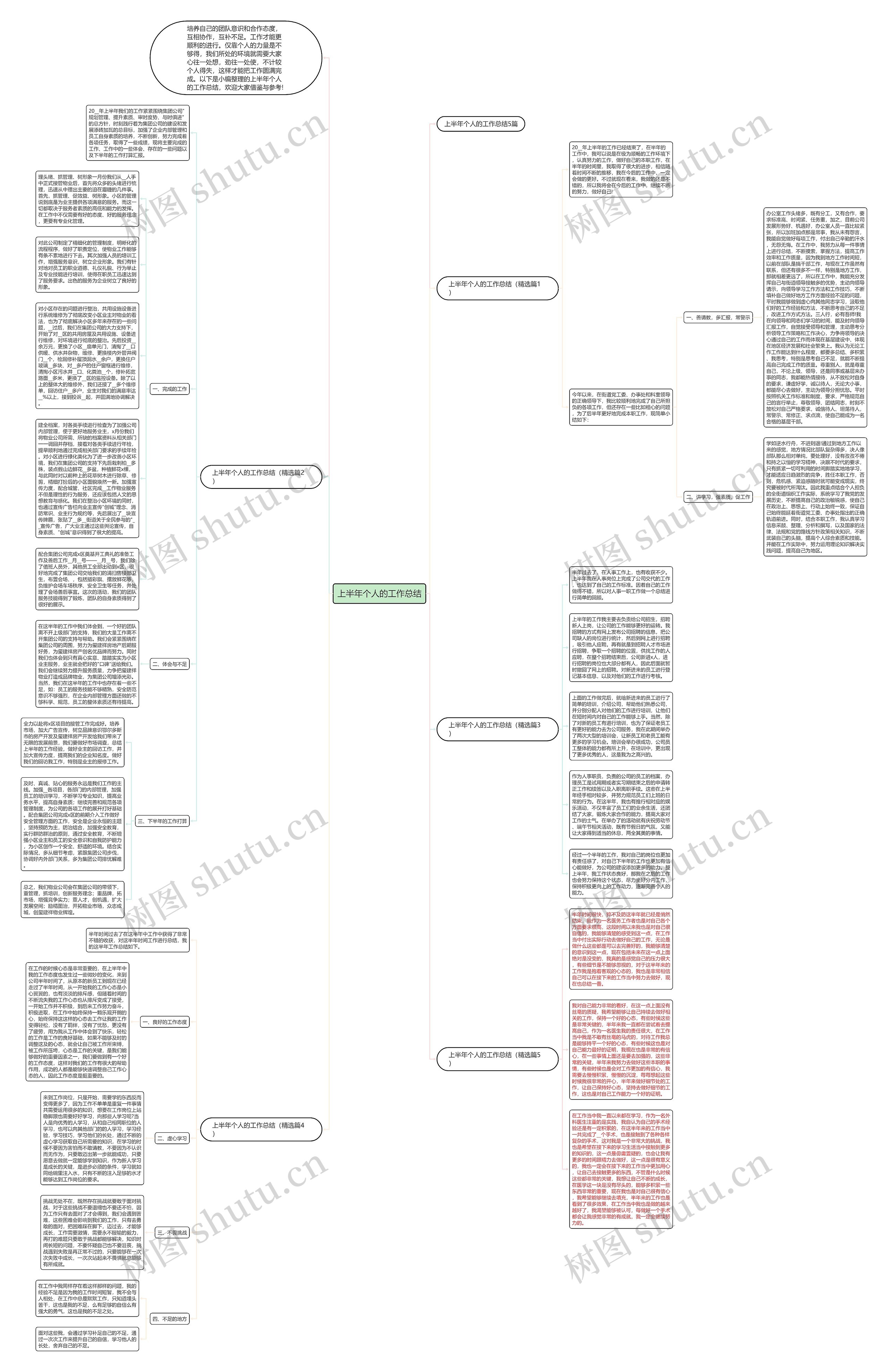 上半年个人的工作总结思维导图