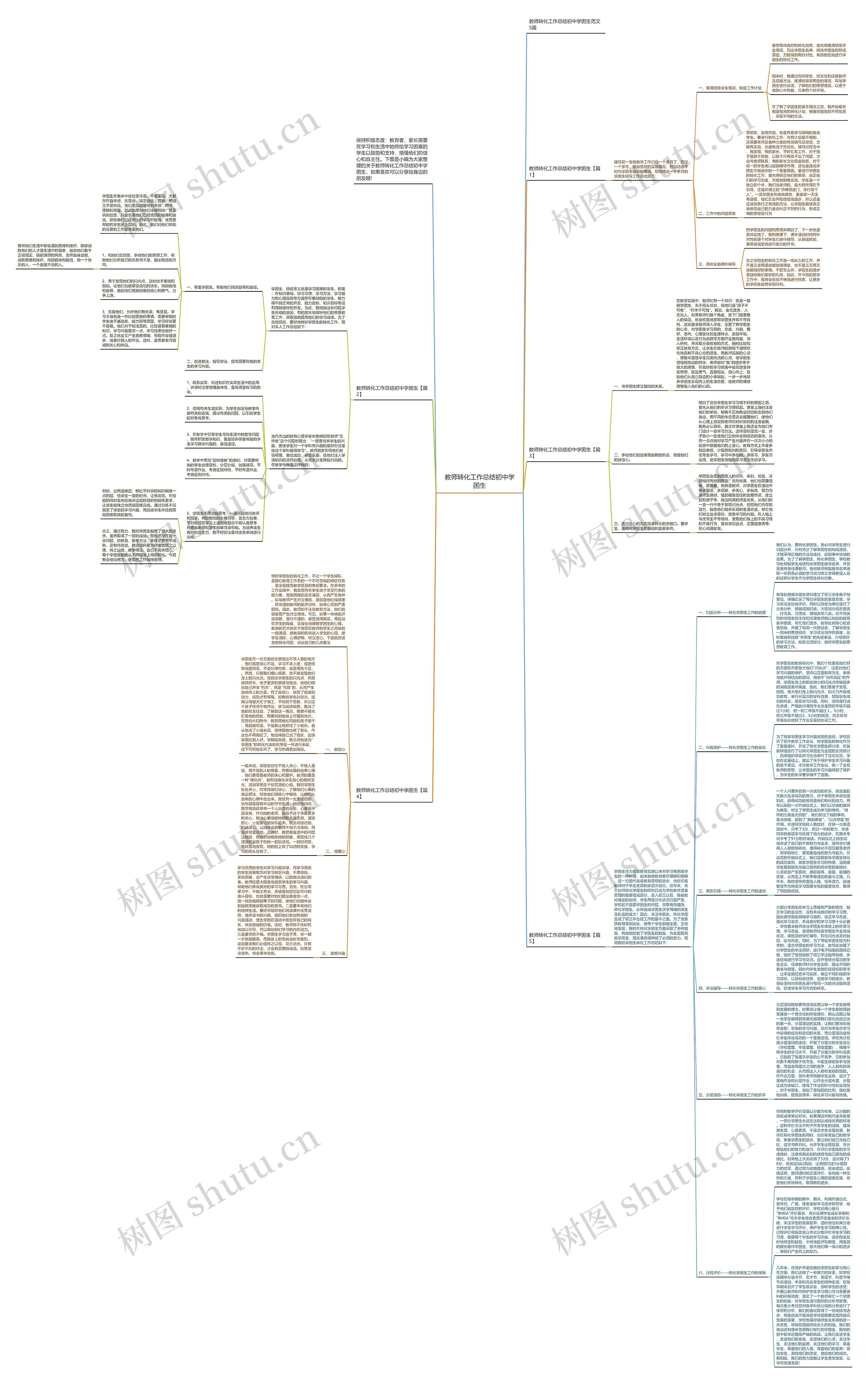 教师转化工作总结初中学困生思维导图