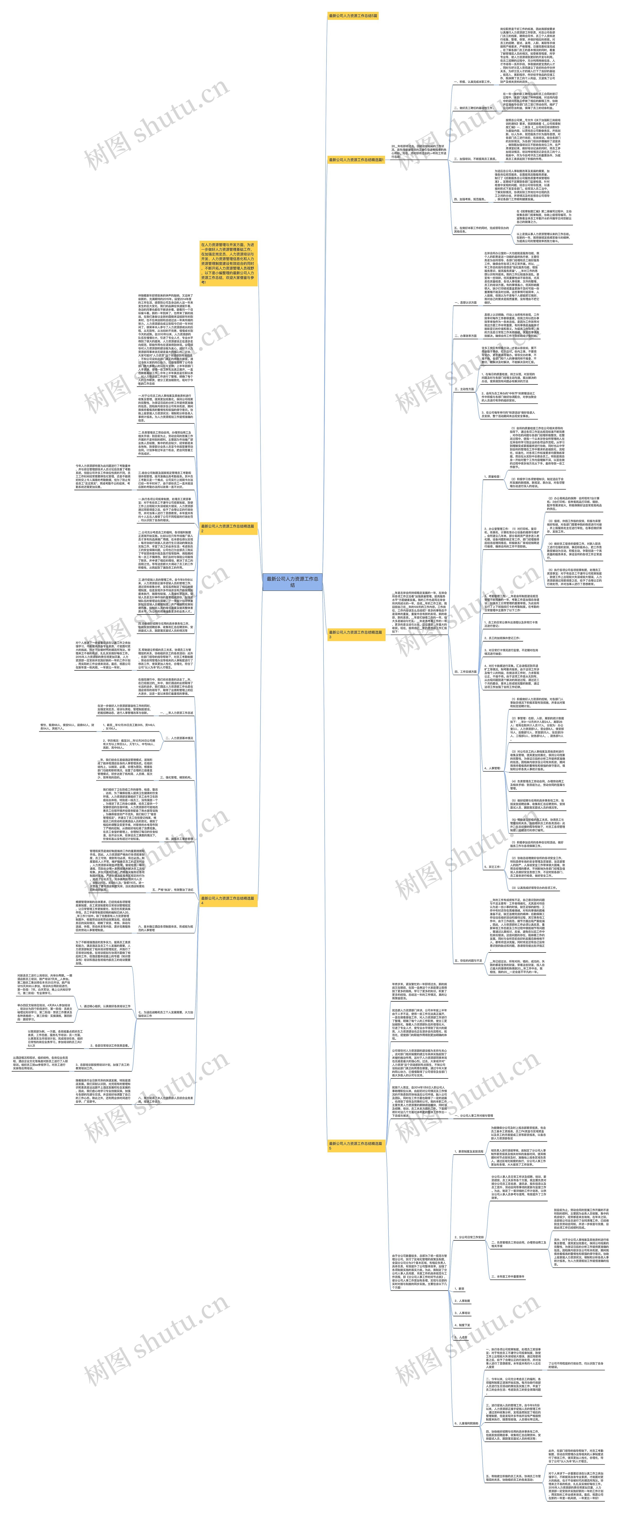 最新公司人力资源工作总结思维导图