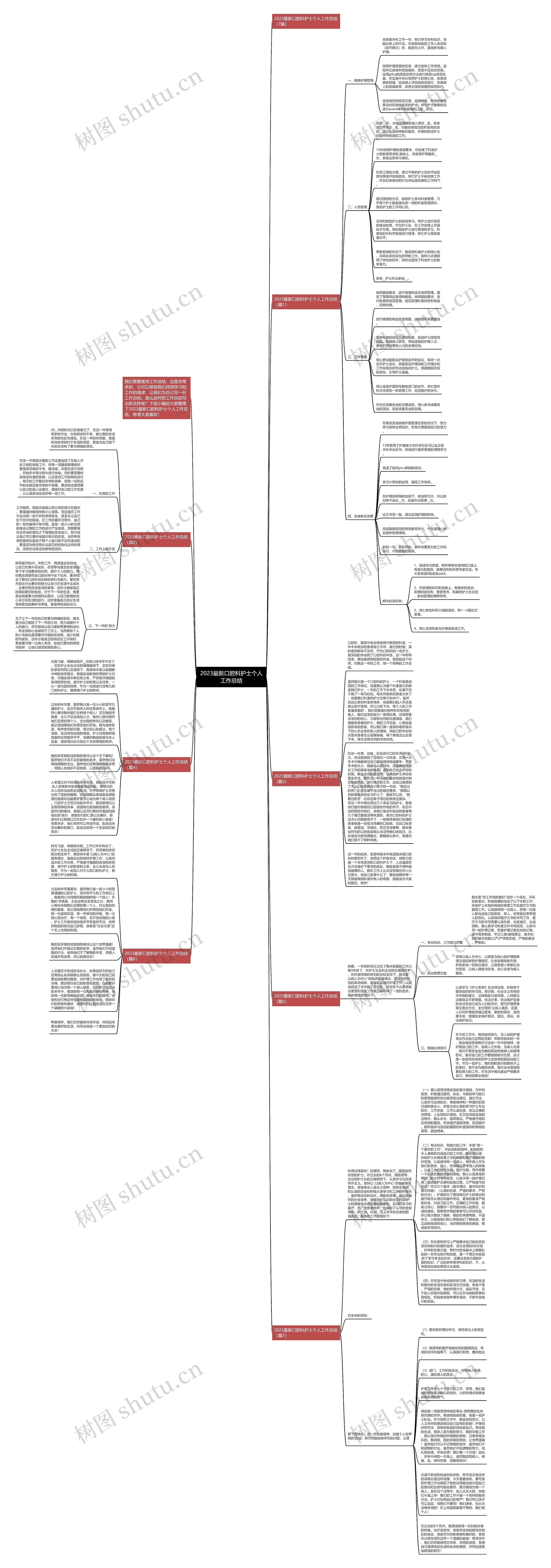 2023最新口腔科护士个人工作总结思维导图