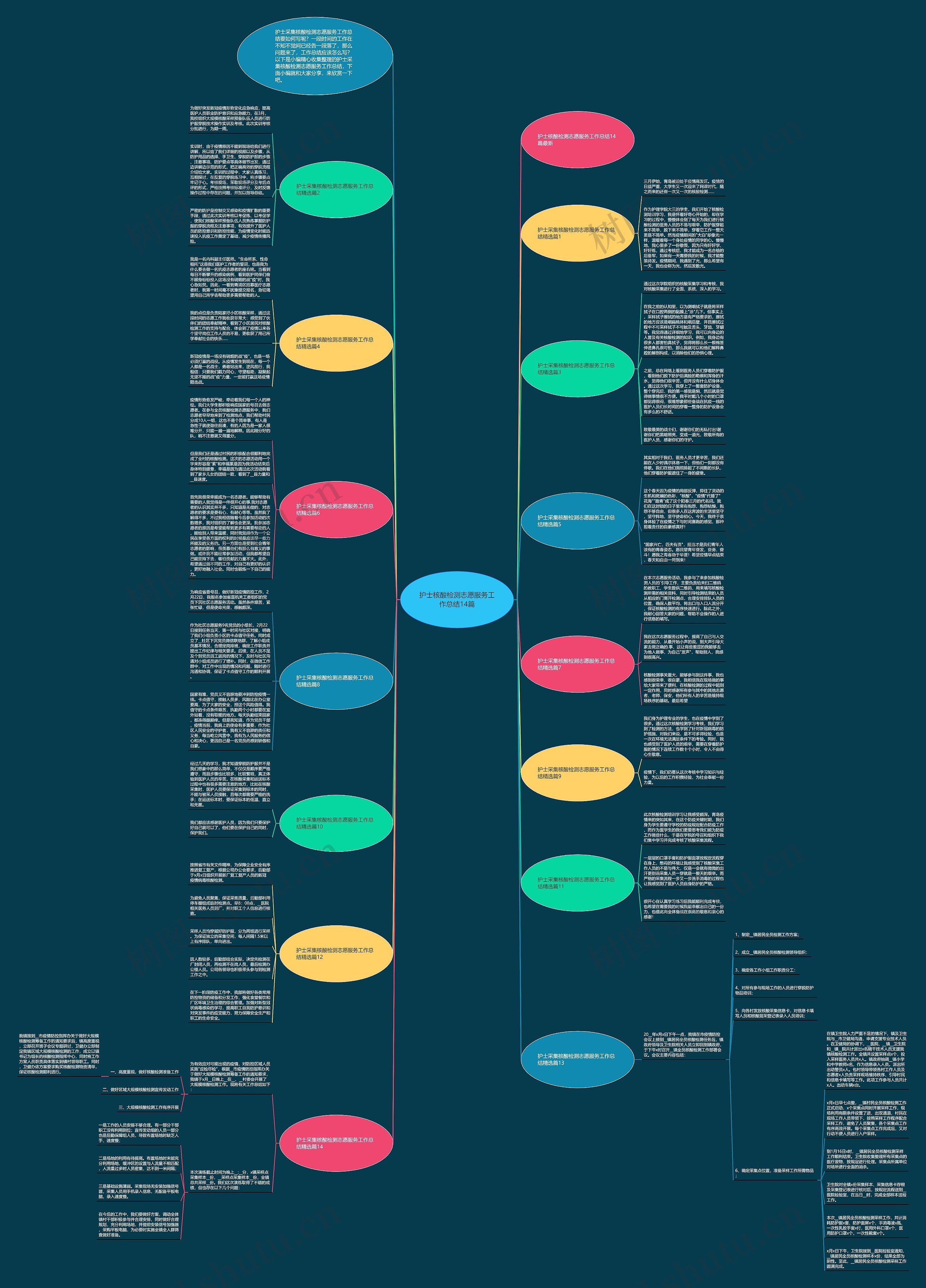 护士核酸检测志愿服务工作总结14篇思维导图高清图 护士核酸检测志愿服务工作总结14篇思维导图