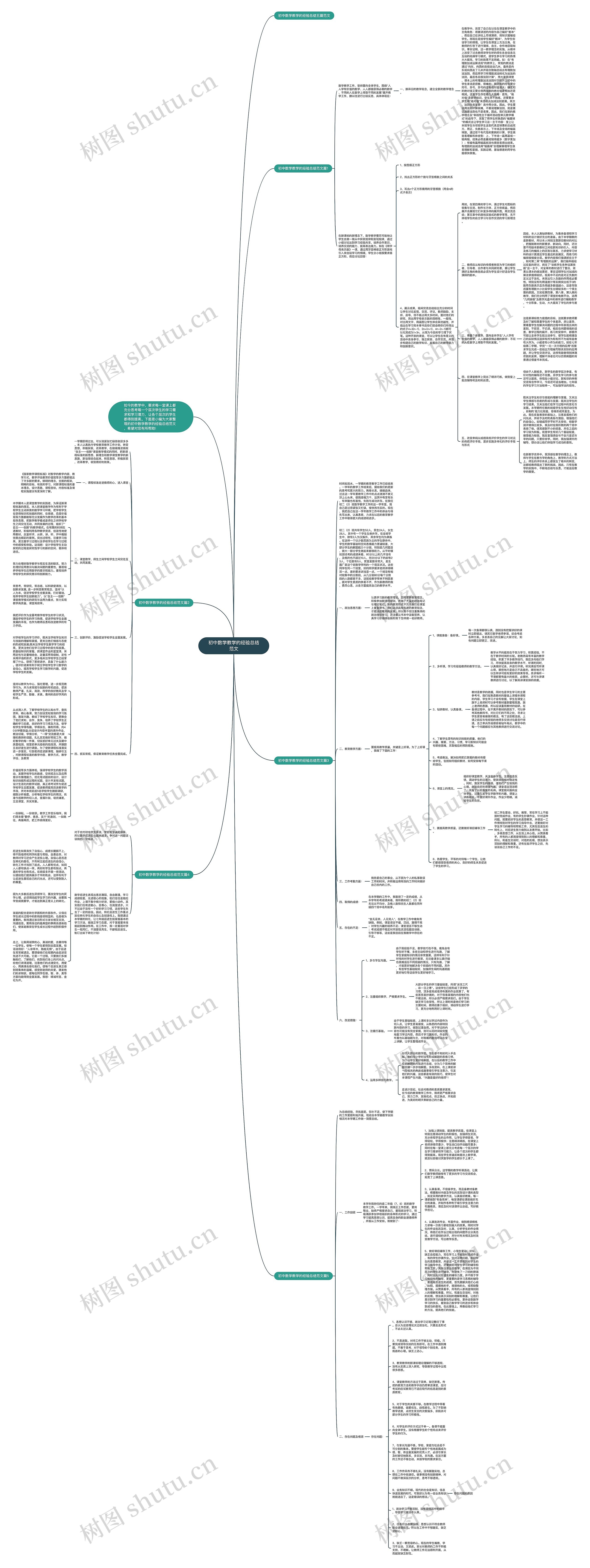 初中数学教学的经验总结范文思维导图