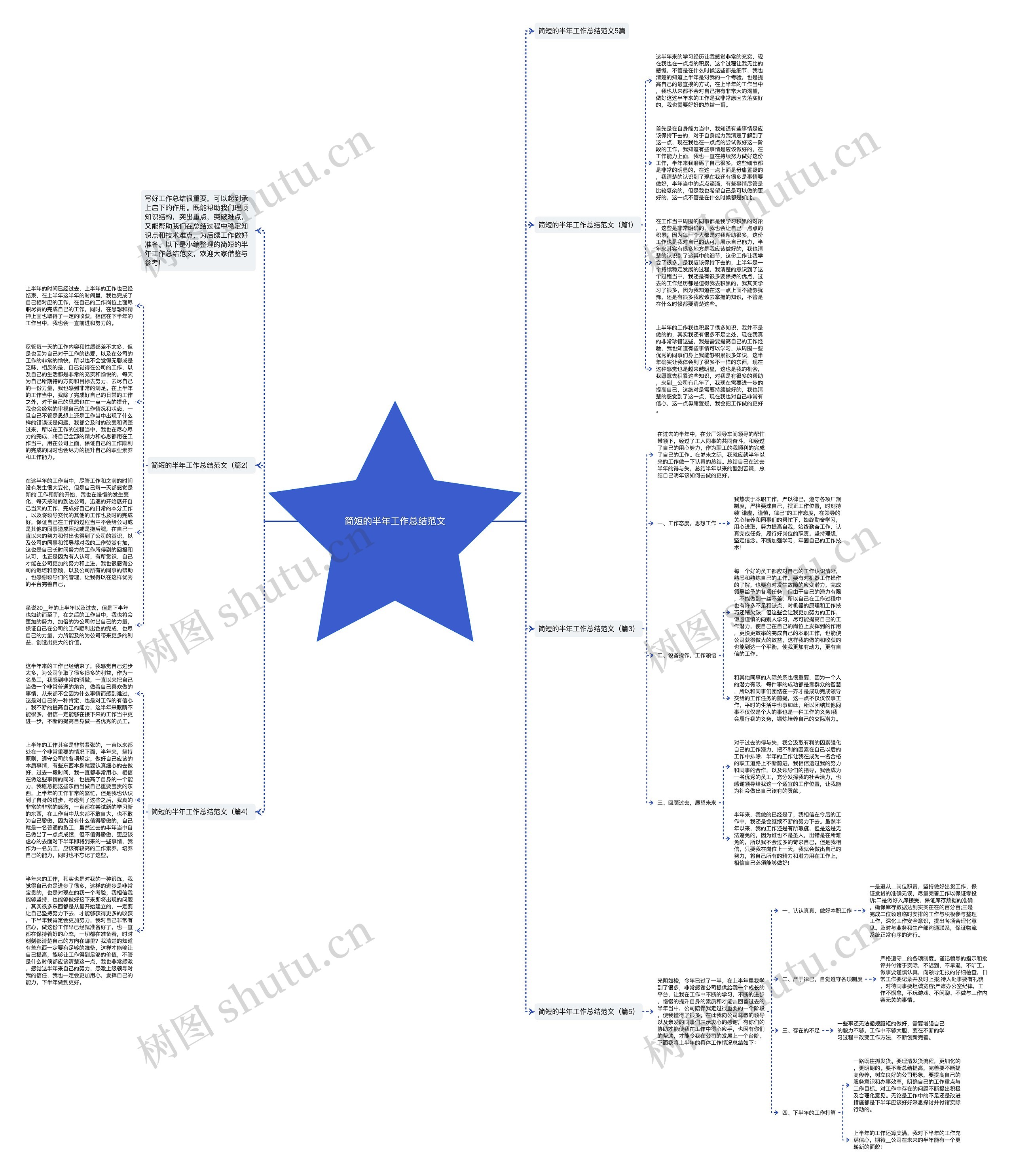 简短的半年工作总结范文思维导图