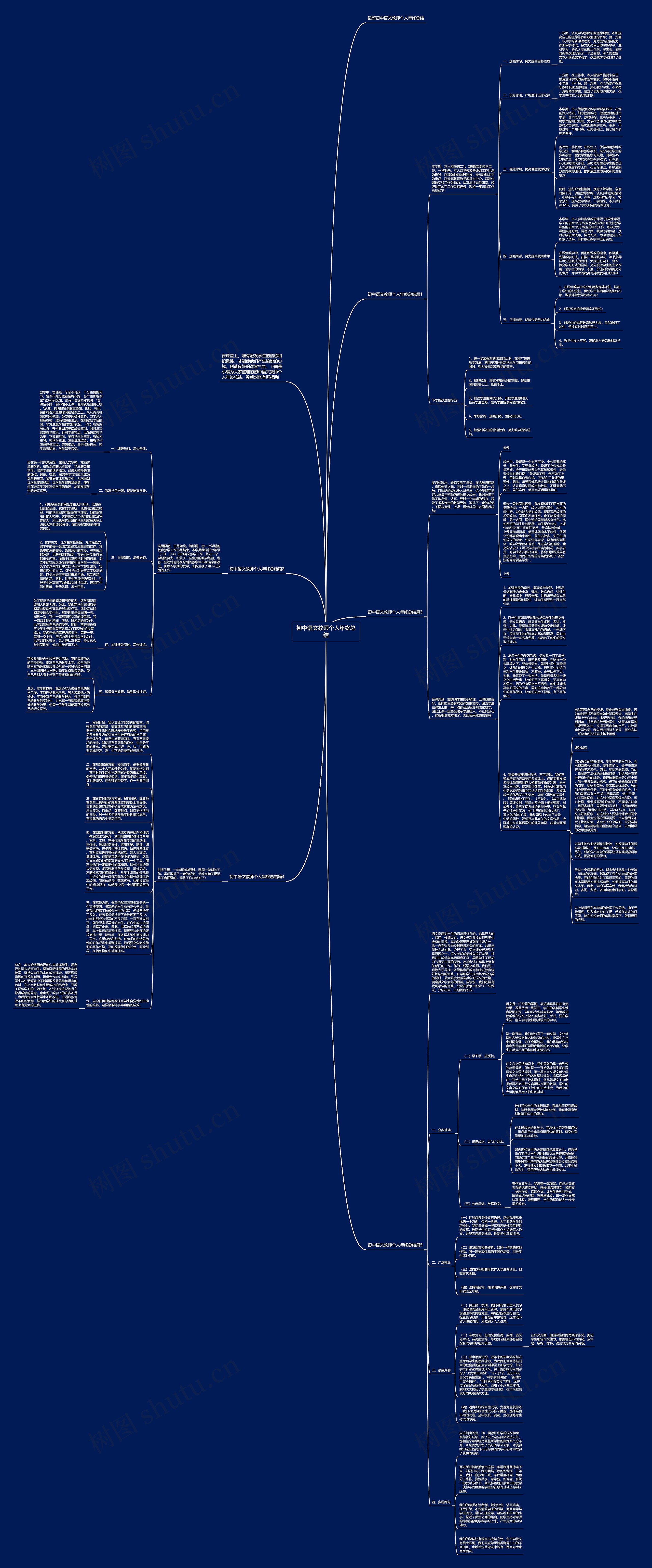 初中语文教师个人年终总结思维导图