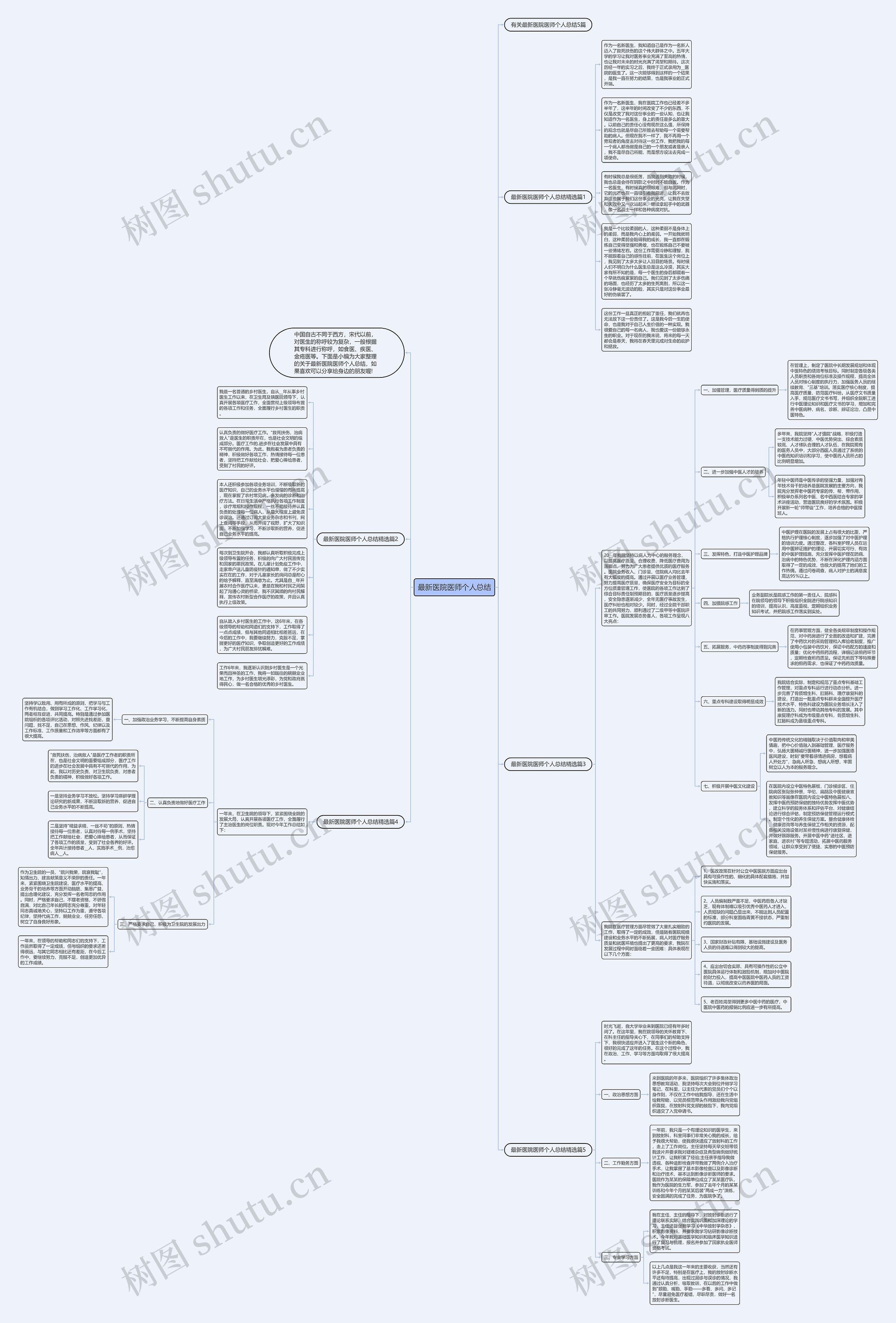最新医院医师个人总结思维导图
