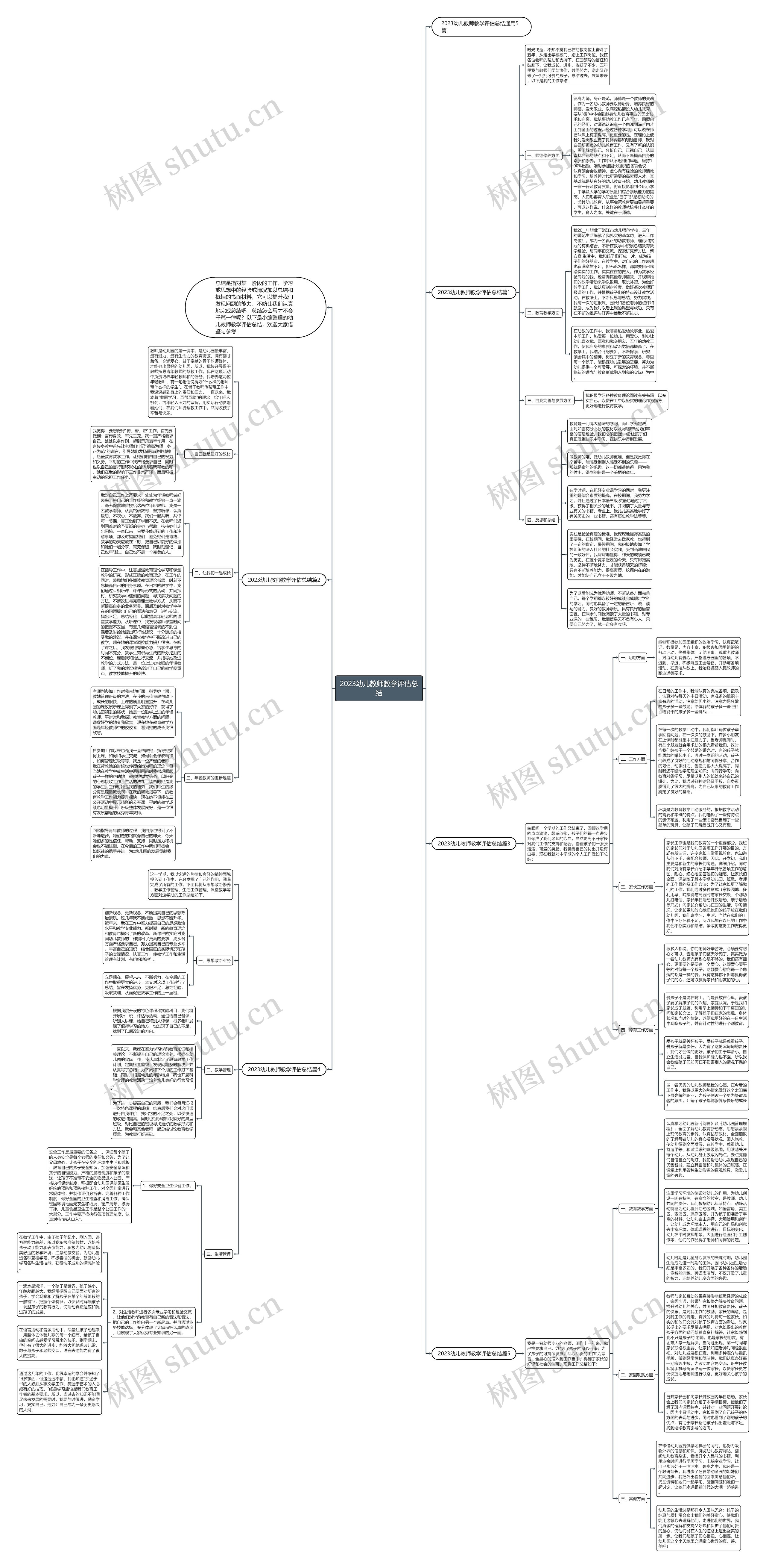 2023幼儿教师教学评估总结思维导图
