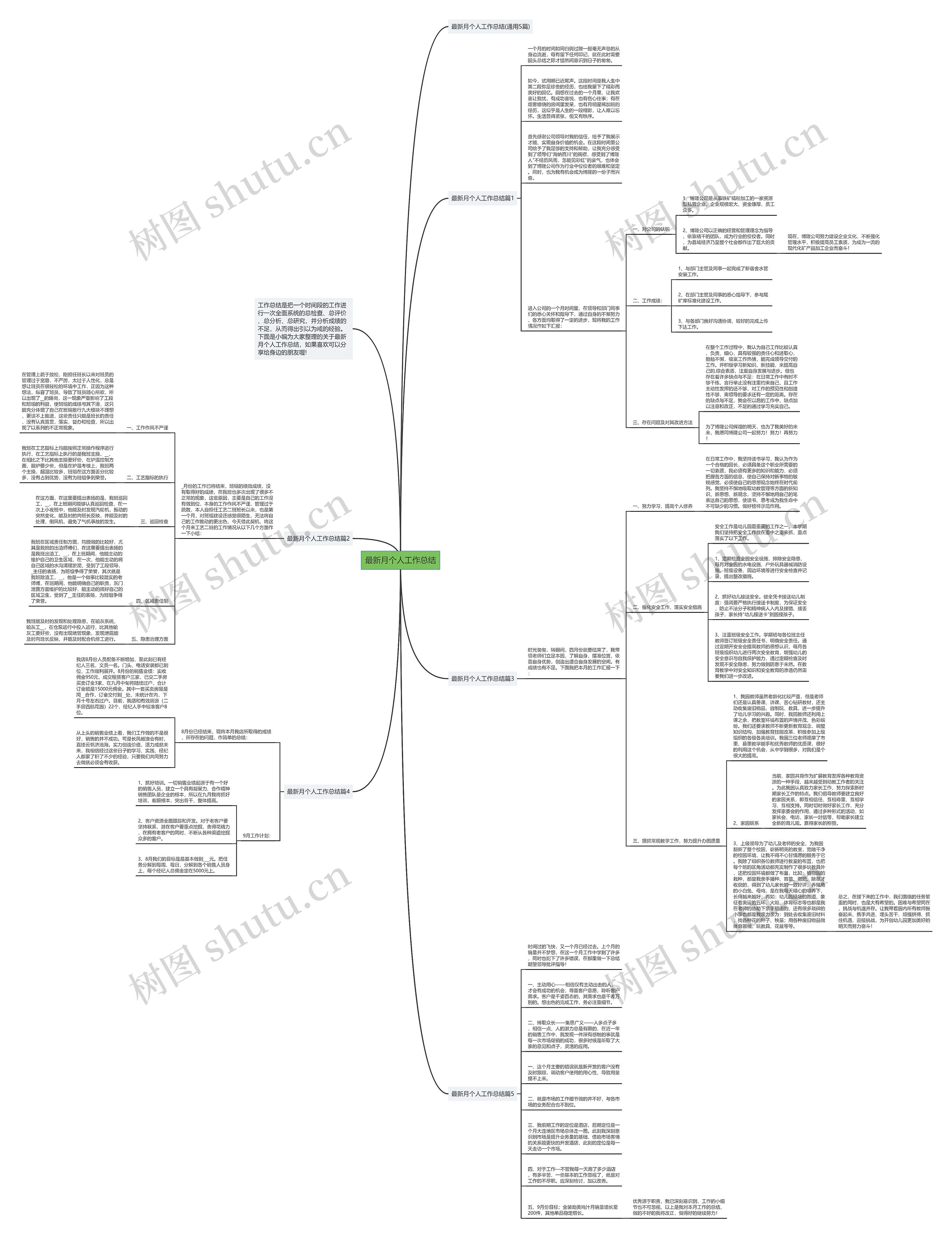 最新月个人工作总结