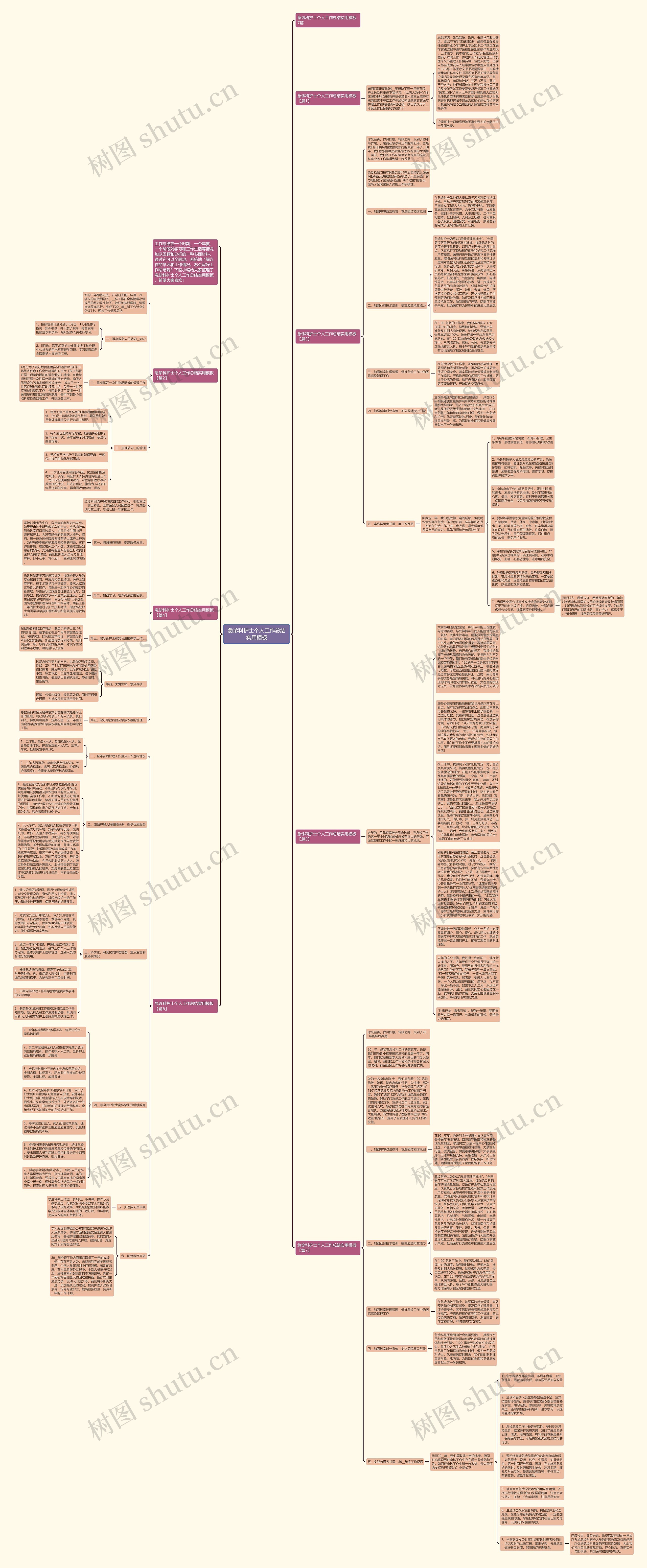 急诊科护士个人工作总结实用思维导图