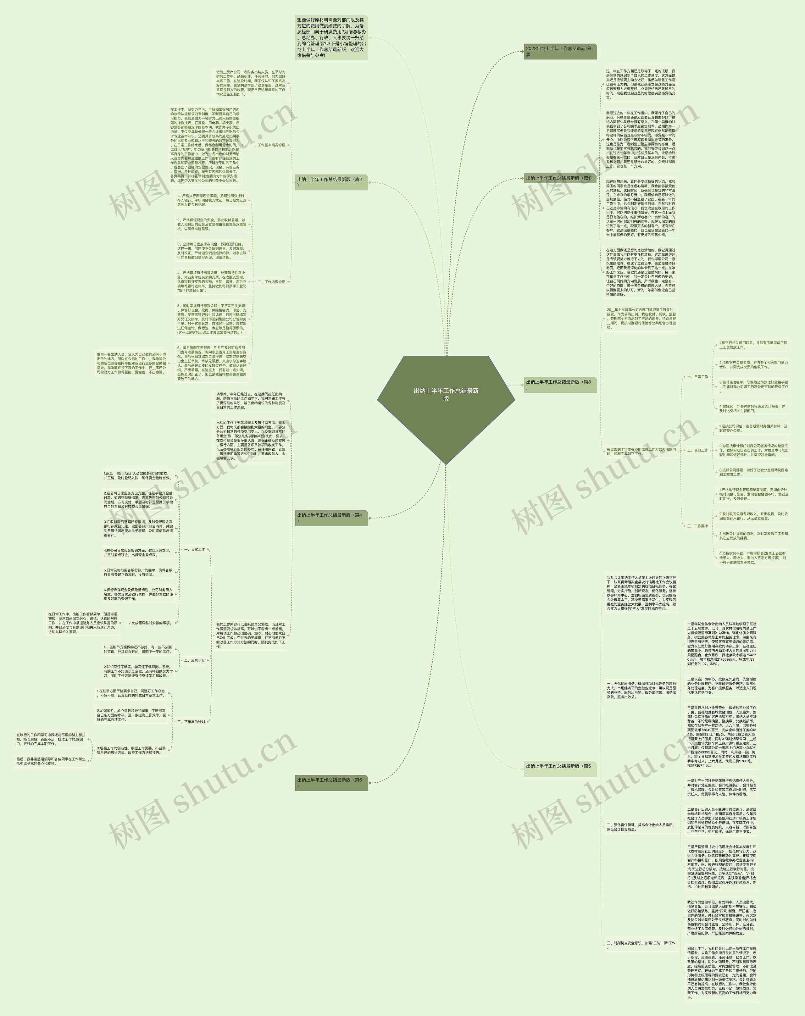 出纳上半年工作总结最新版思维导图