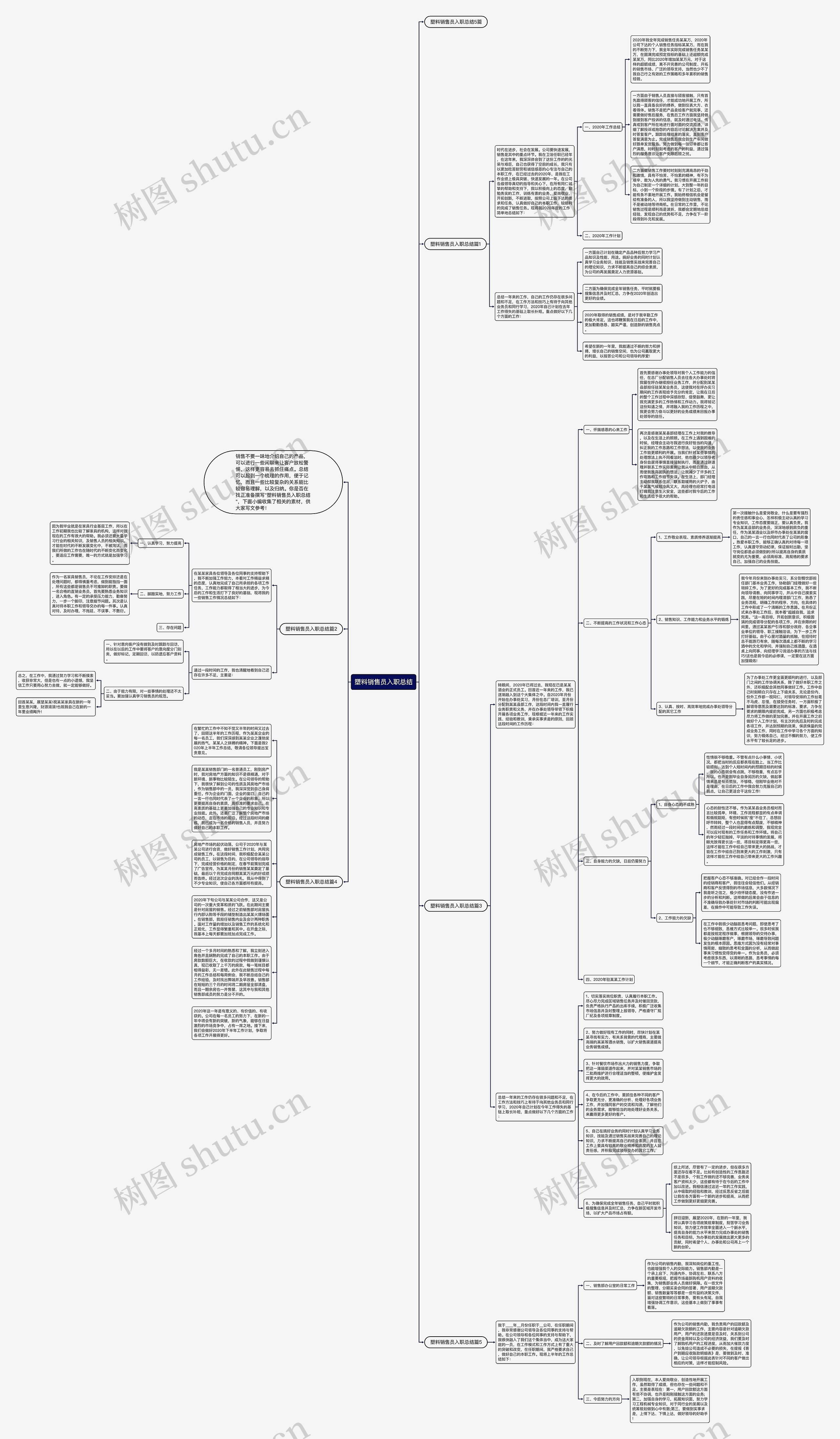 塑料销售员入职总结思维导图