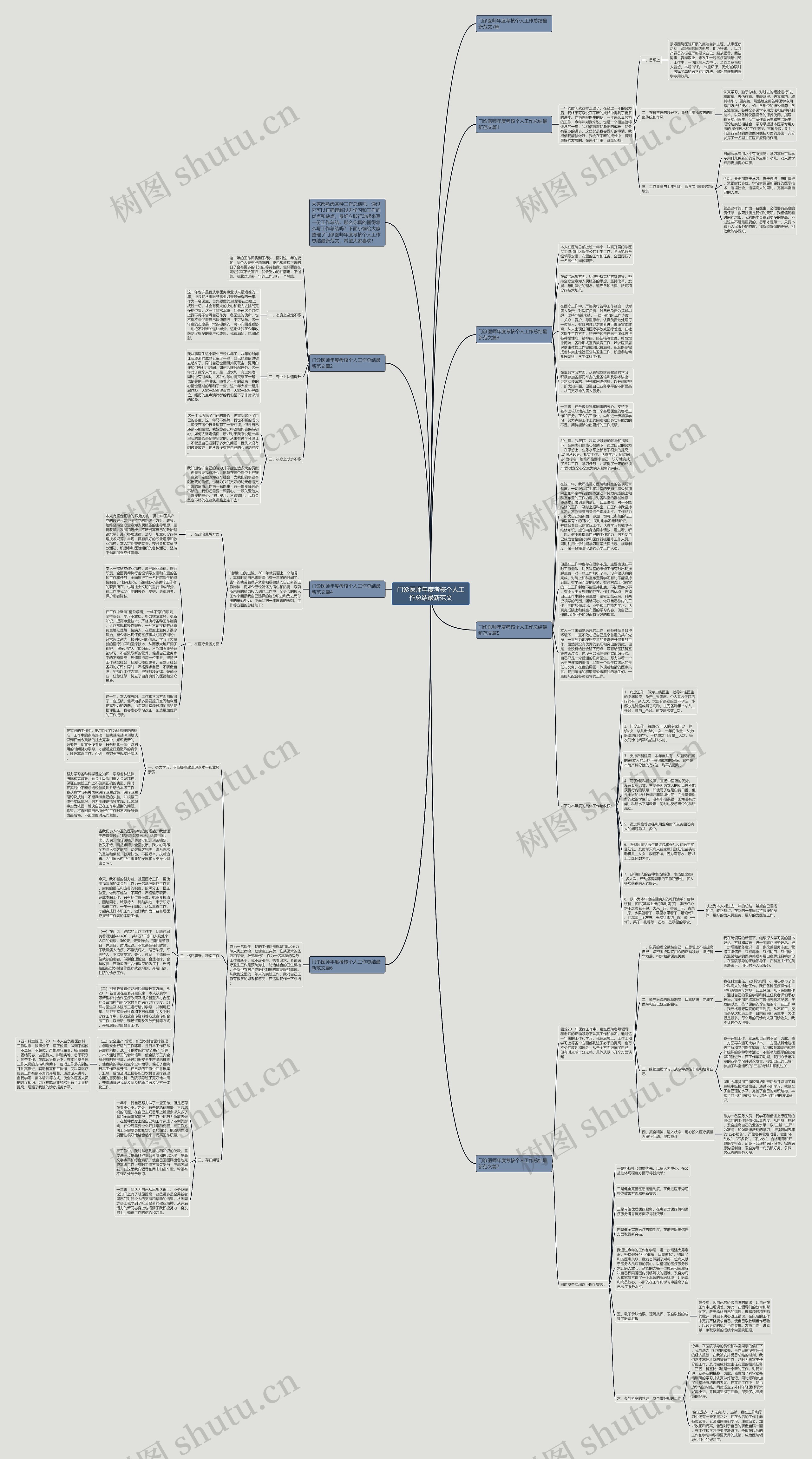 门诊医师年度考核个人工作总结最新范文思维导图