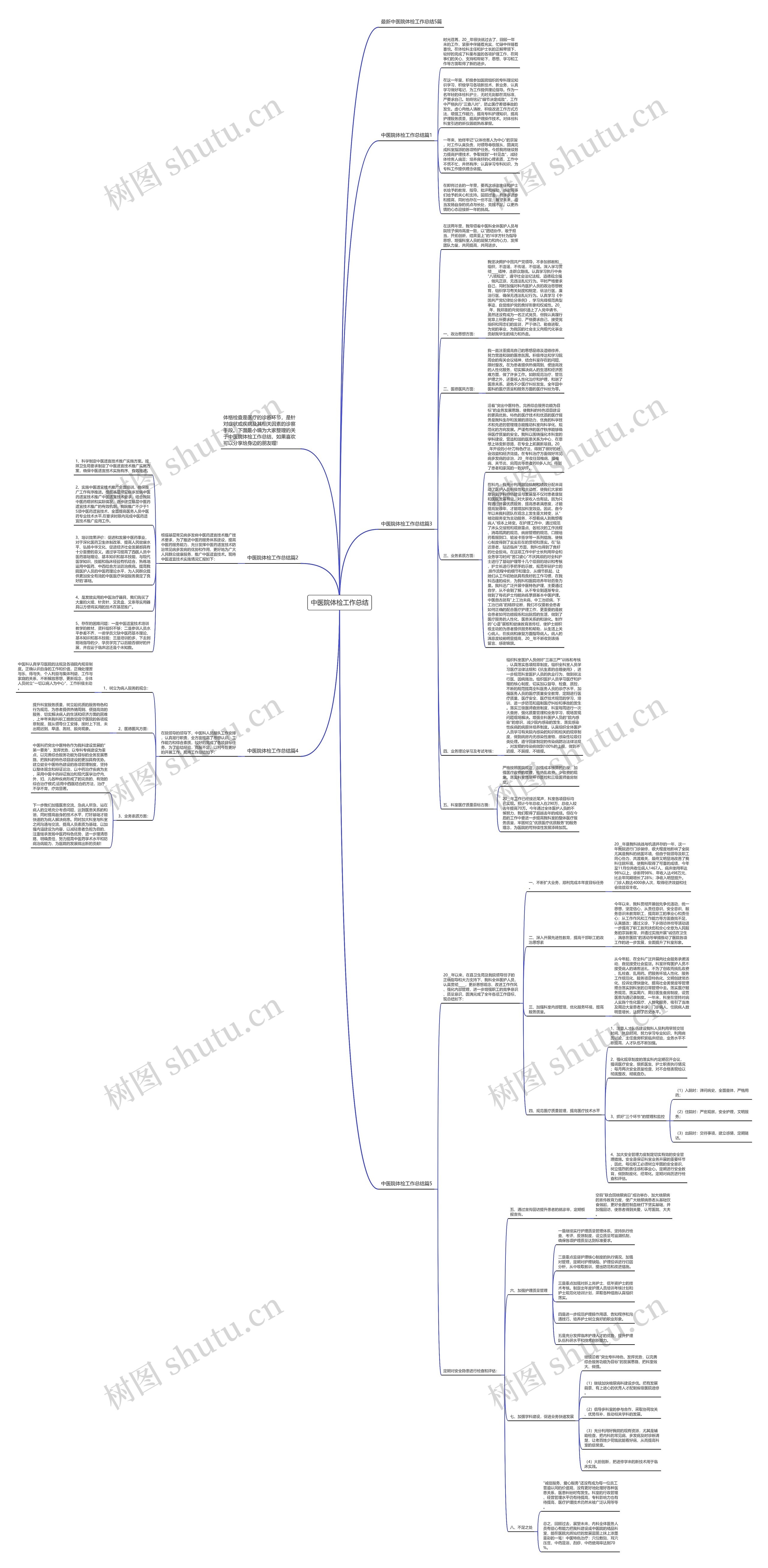 中医院体检工作总结思维导图