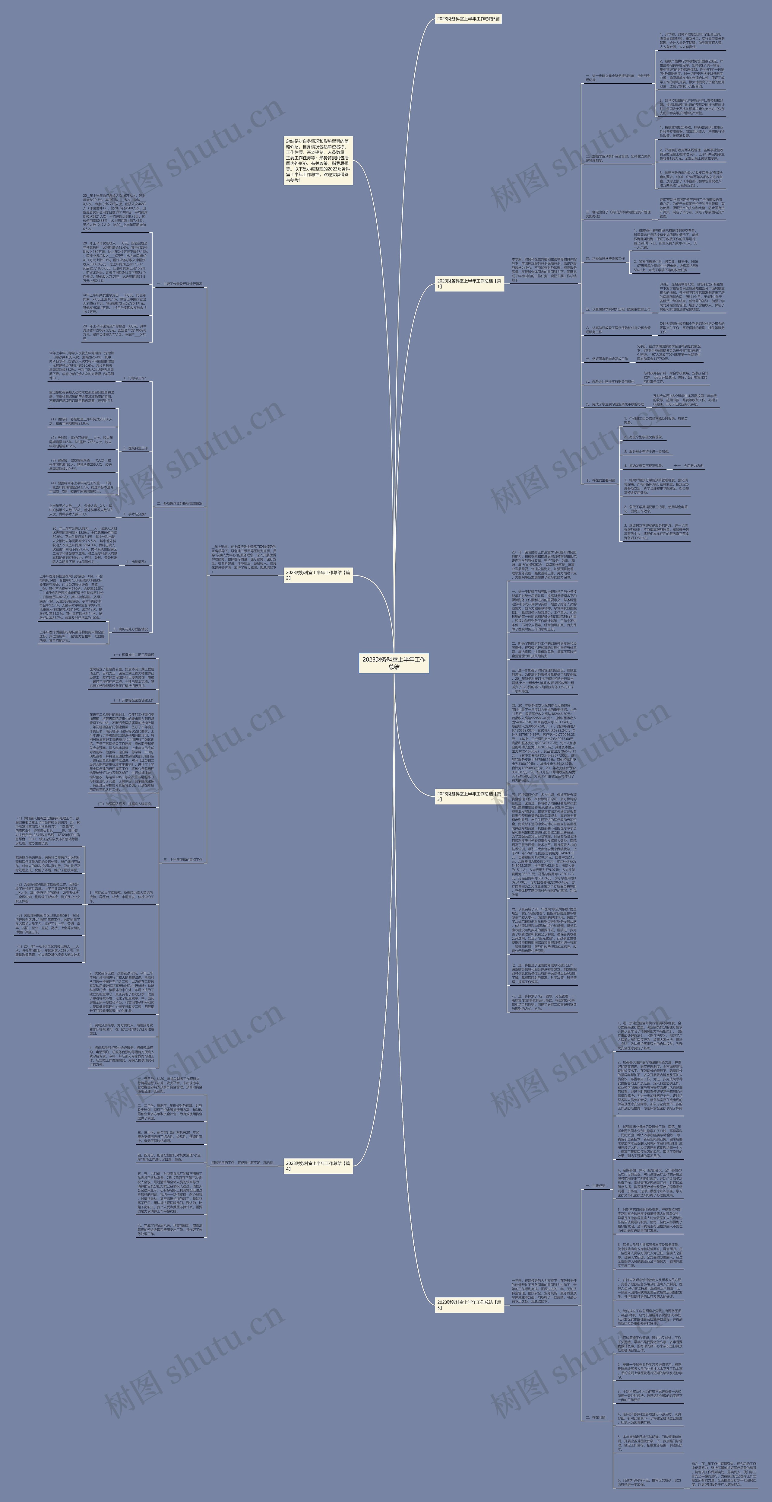2023财务科室上半年工作总结思维导图
